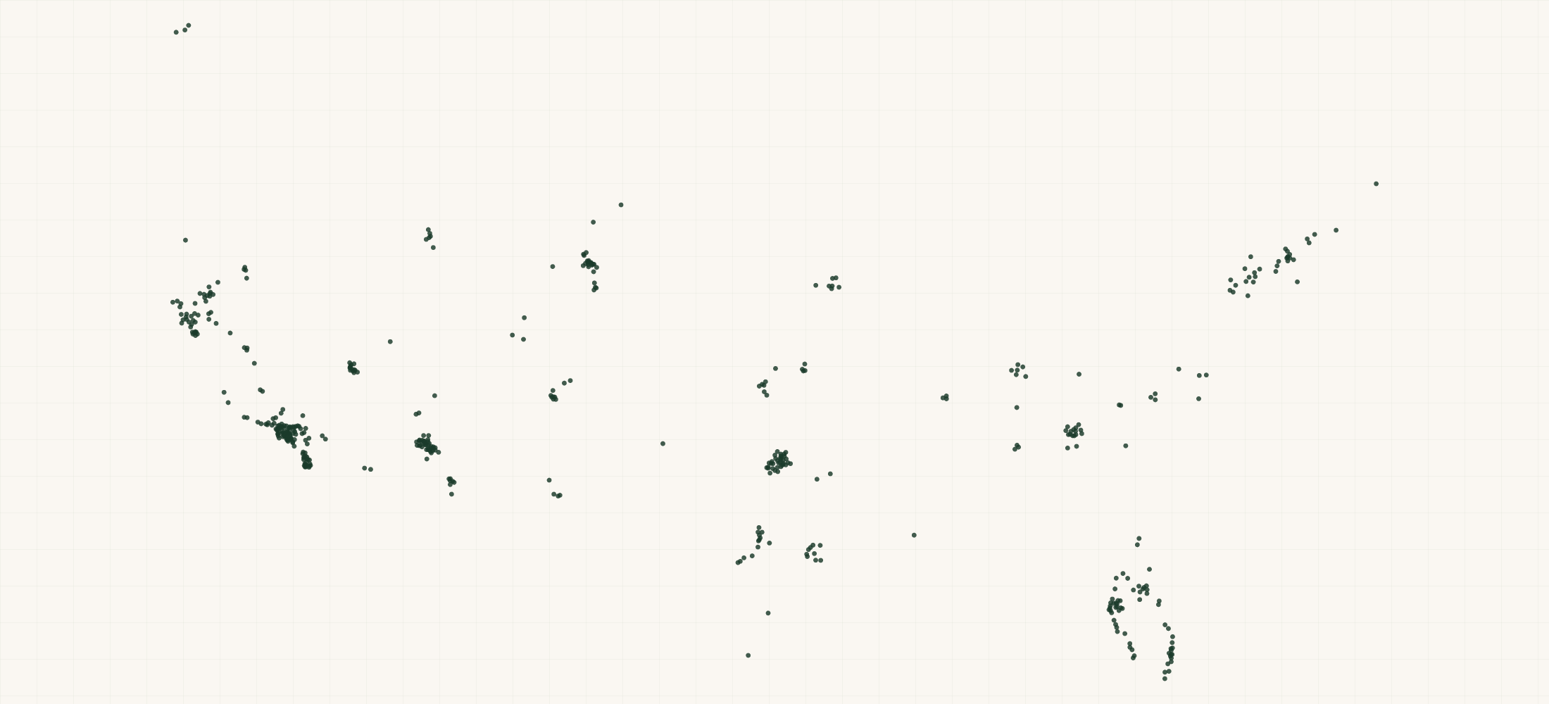 Map of where the Honey House Retailers are