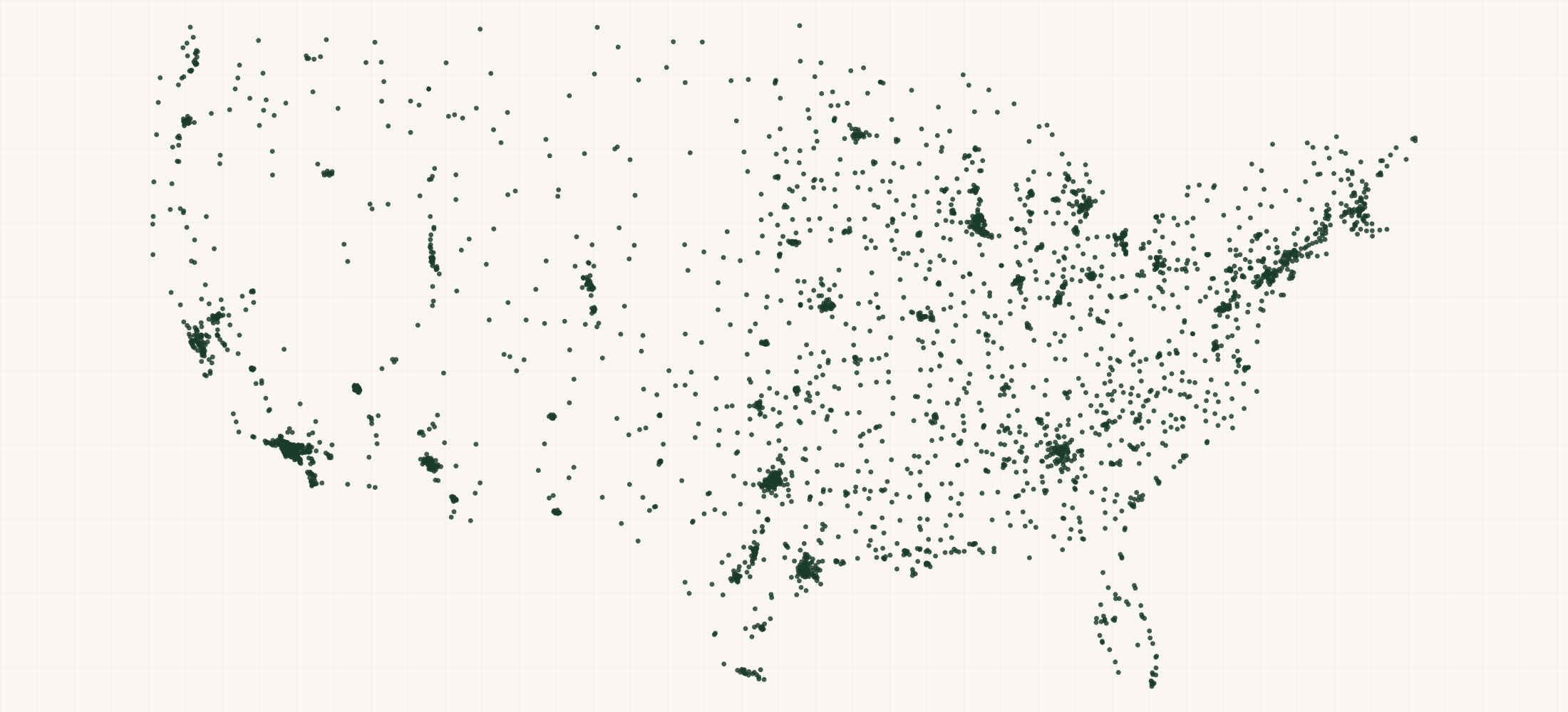 Map of where the US Hospice Agencies are