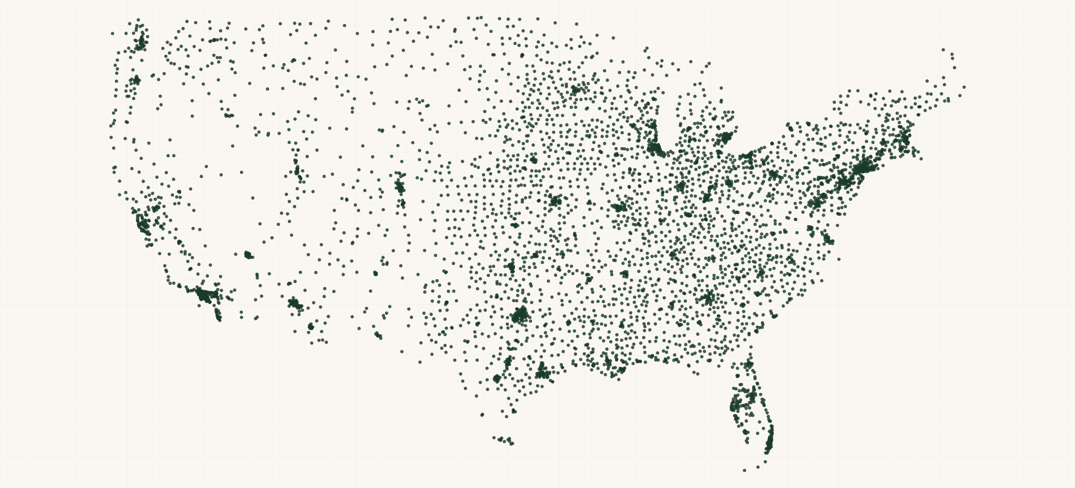 Map of where the US Hospitals are