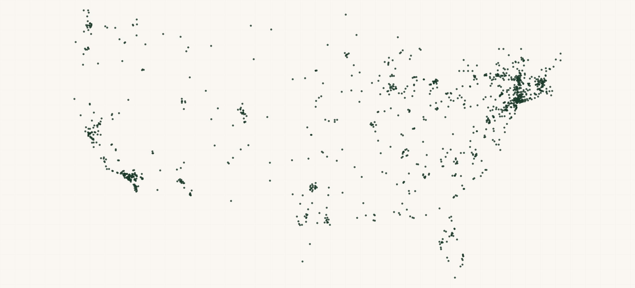 Map of where the Hot Crispy Oil Retailers are