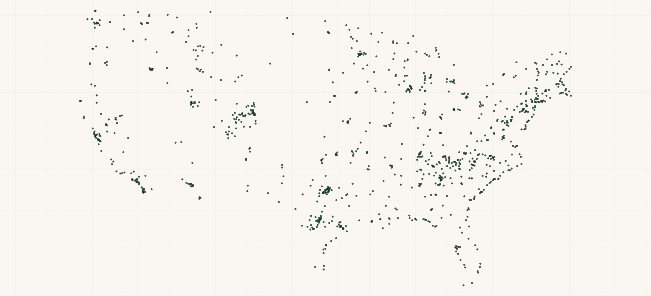 Map of where the Howler Brothers Retailers are