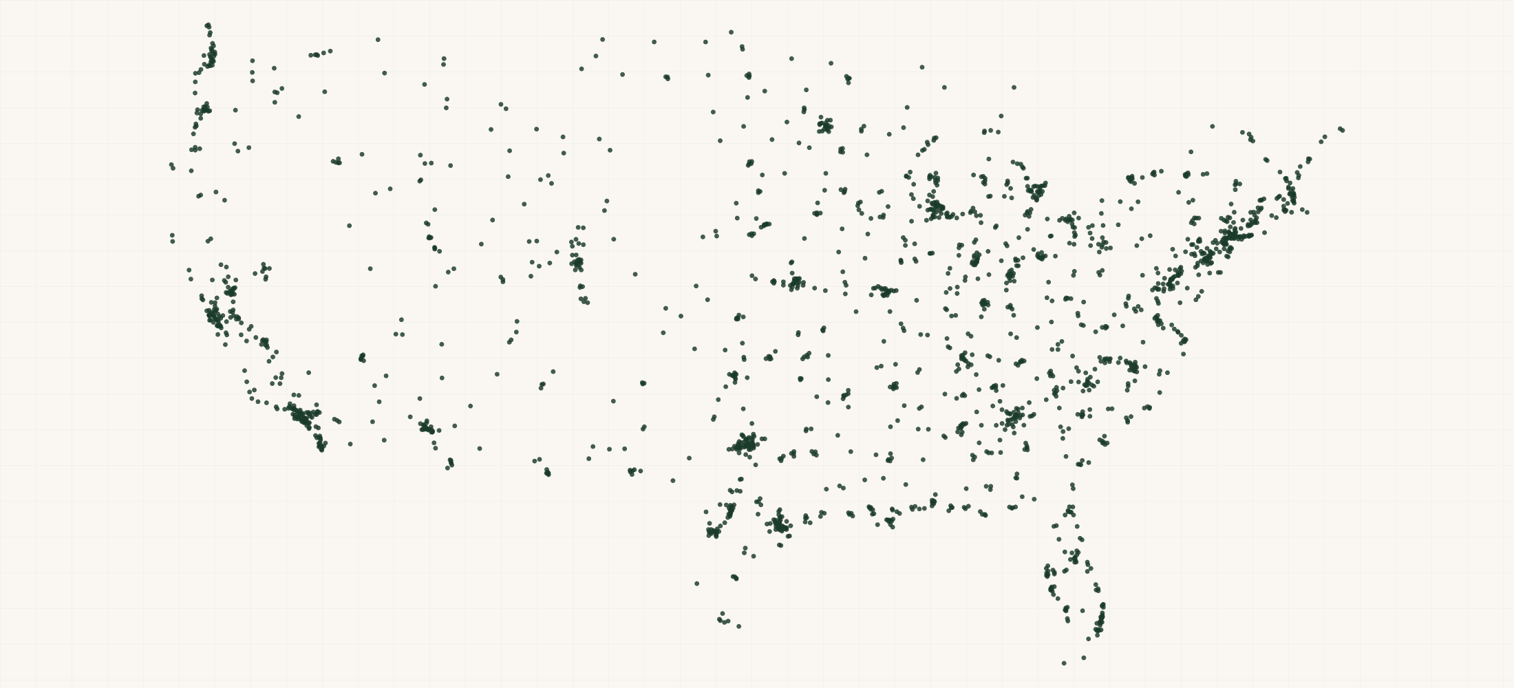 Map of where the Husqvarna Construction Dealers are