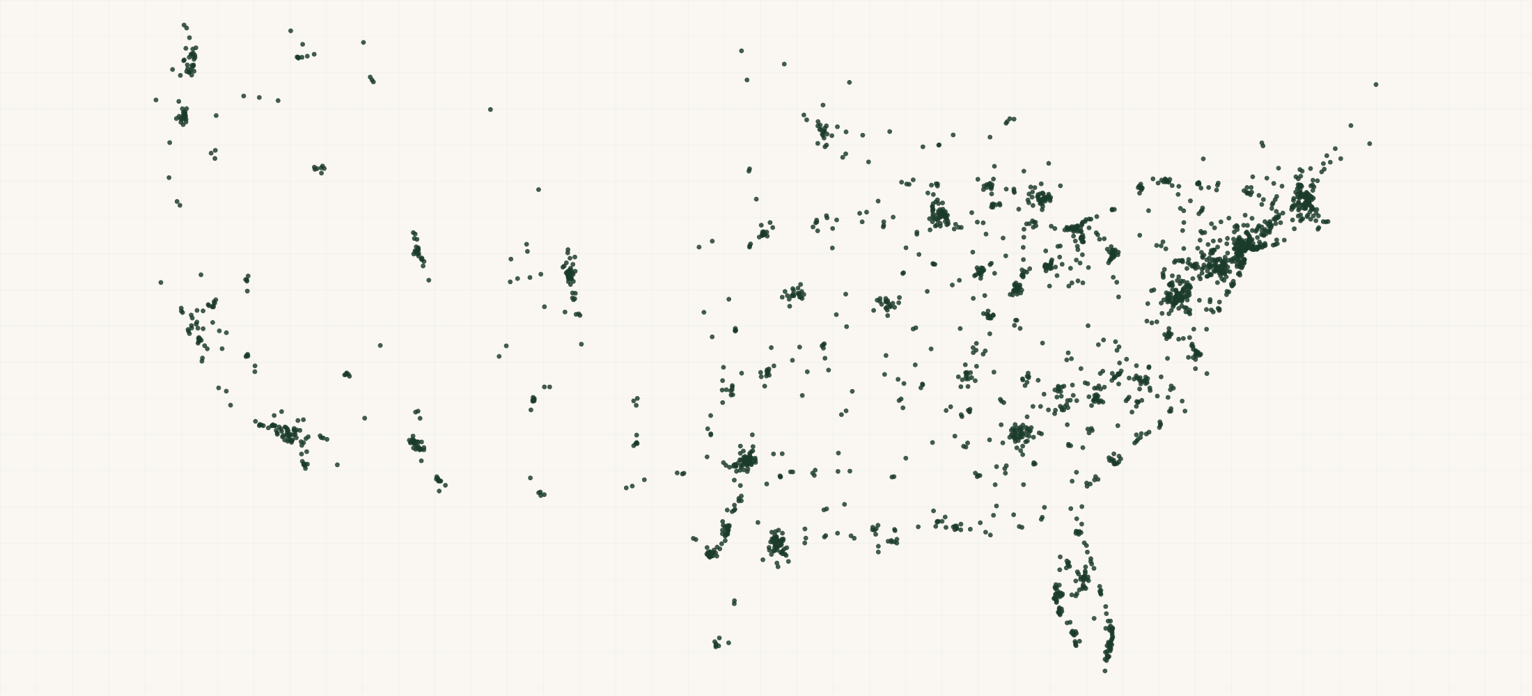 Map of where the HVAC Contractor Locations (ACCA Members) are