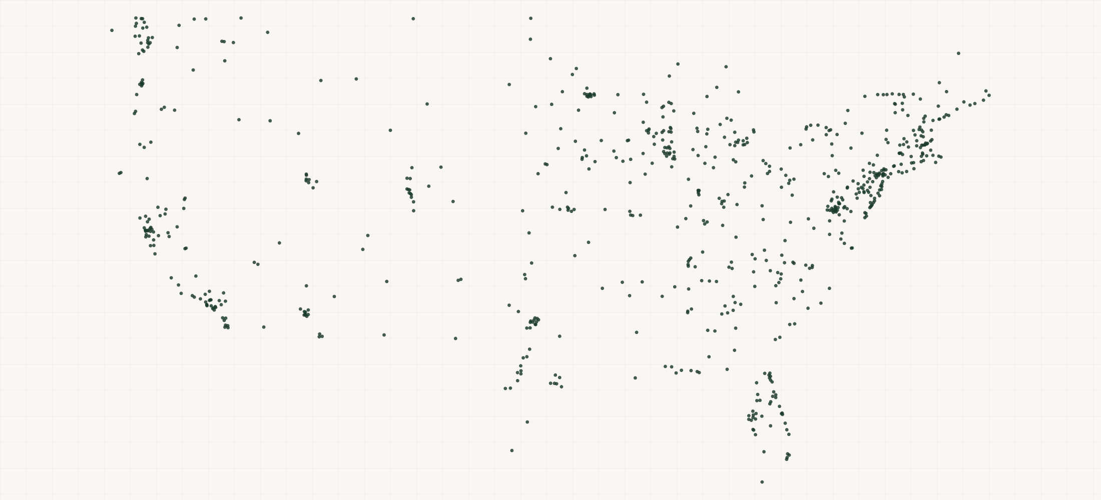Map of where the Hyena Retailers are