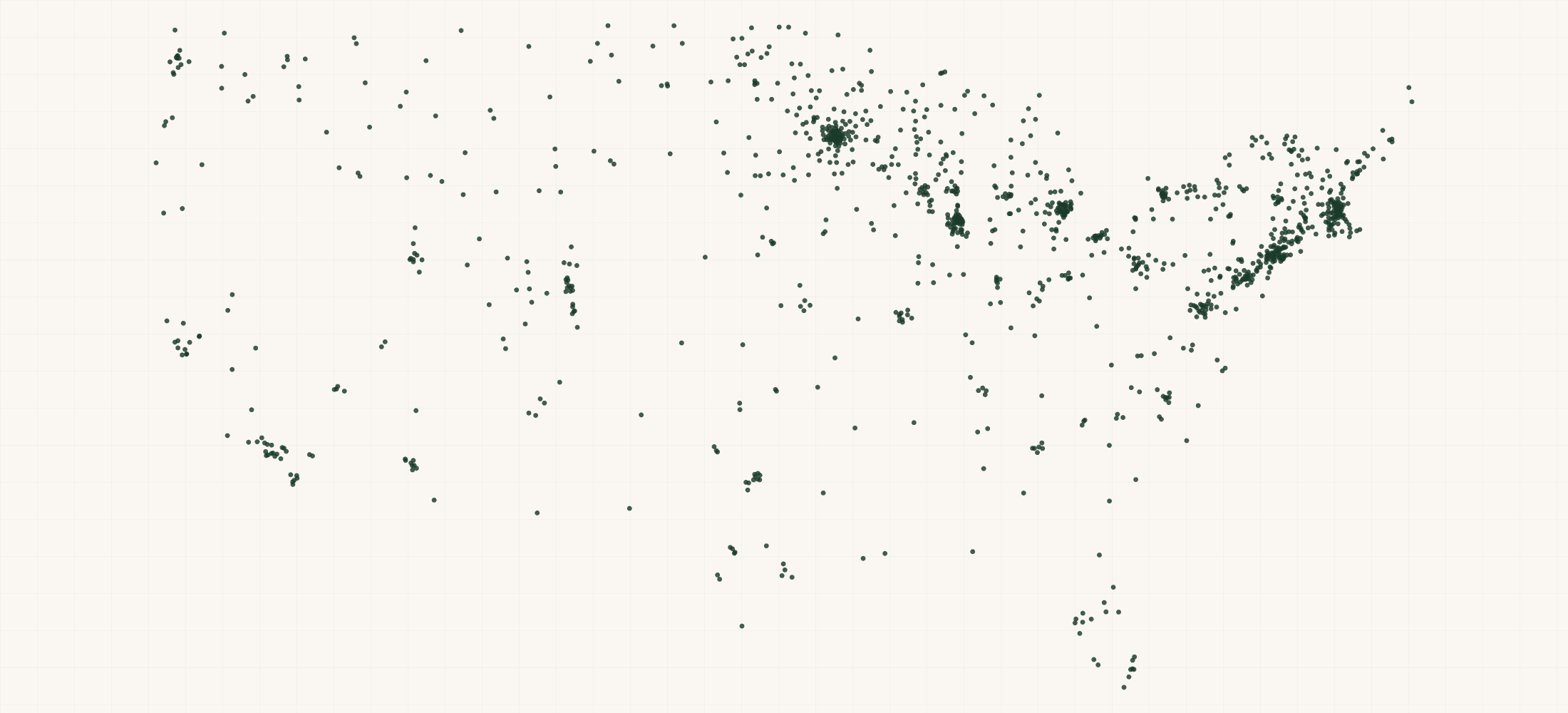Map of where the Ice Rinks in USA Hockey's Rink Directory are