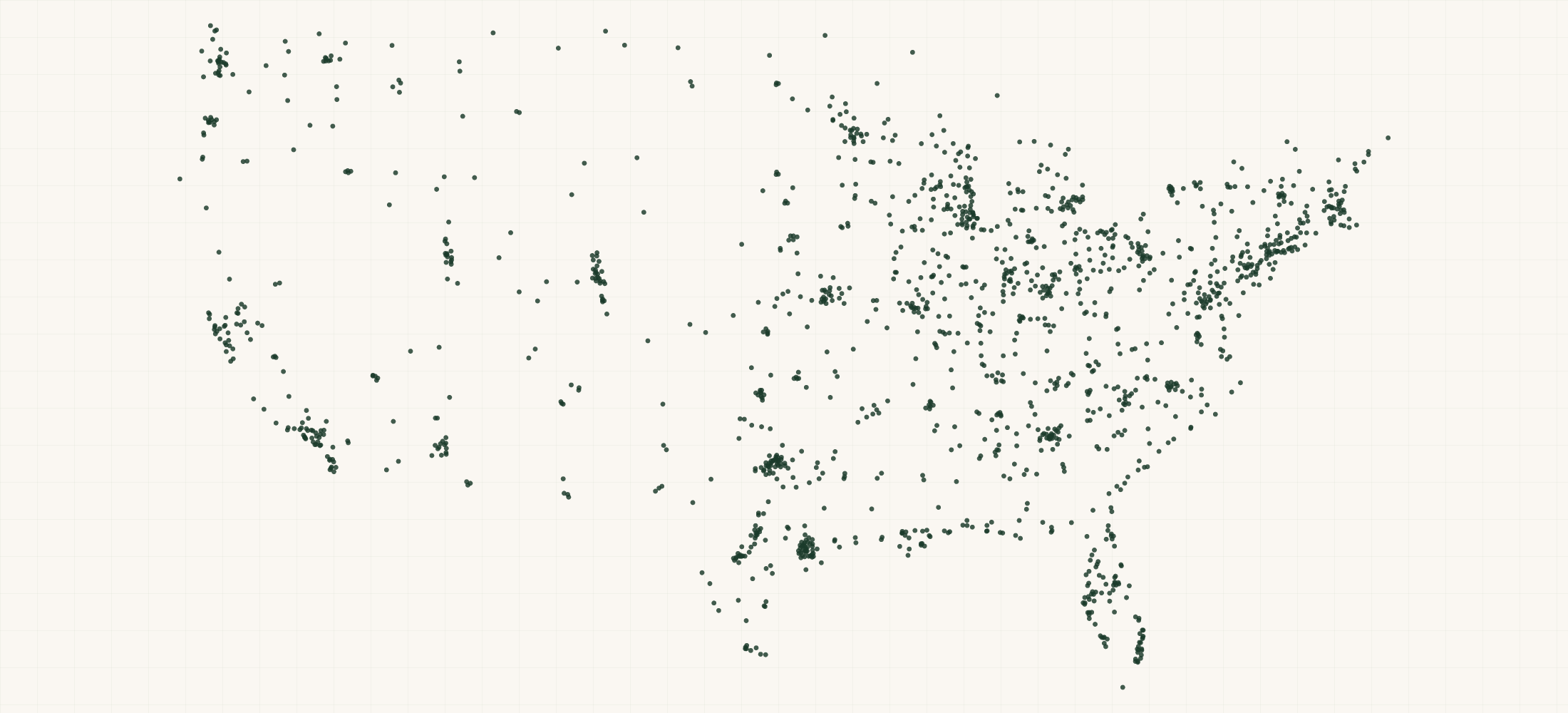 Map of where the Igloo Retailers are