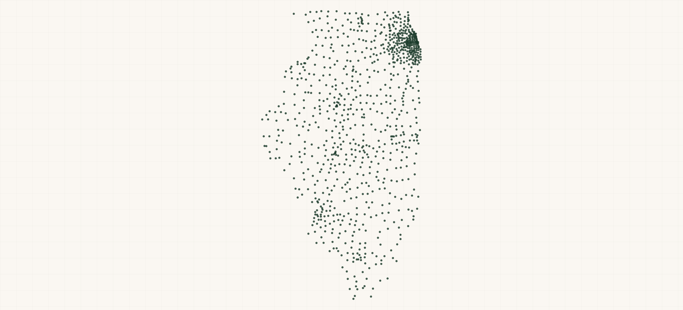 Map of where the Illinois Bank Branches are