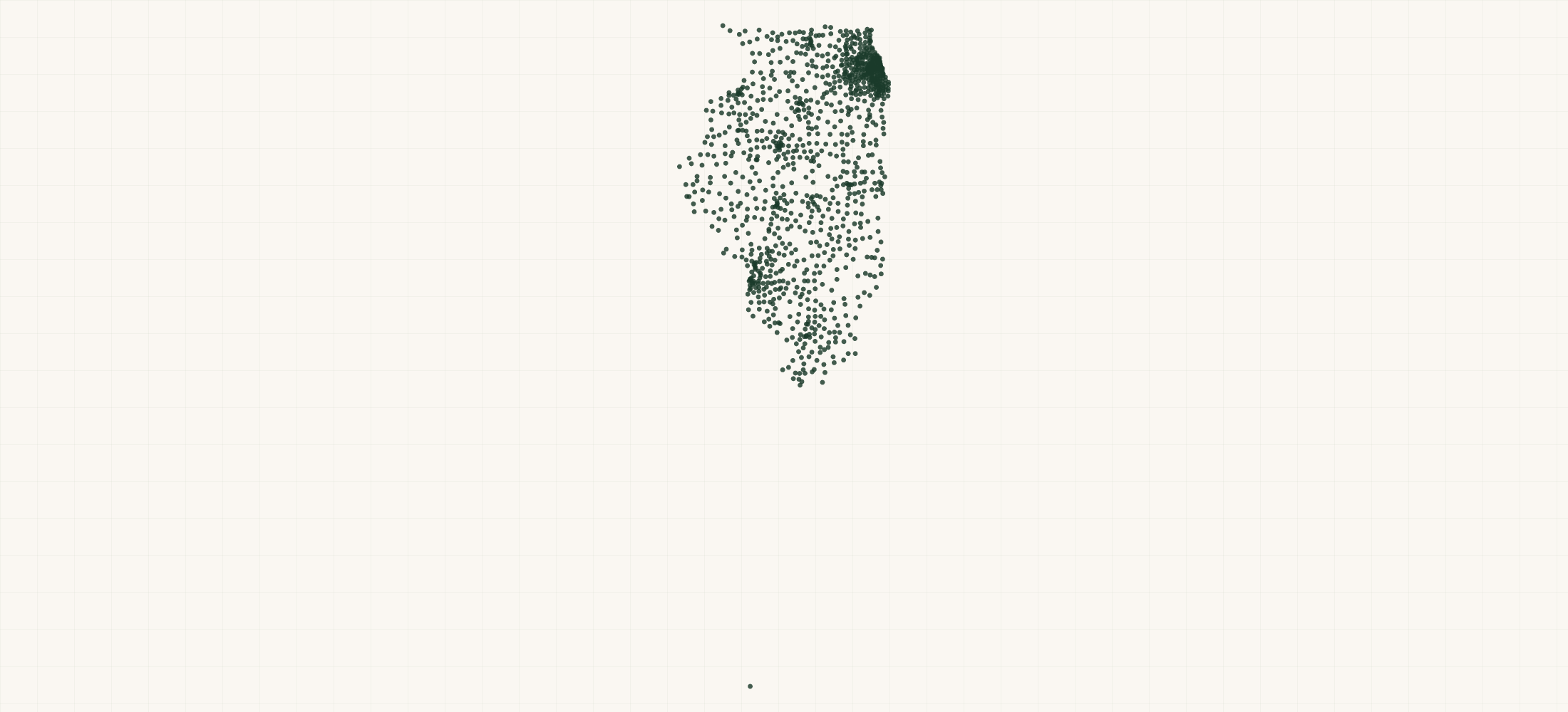 Map of where the Illinois Federal Contractors are