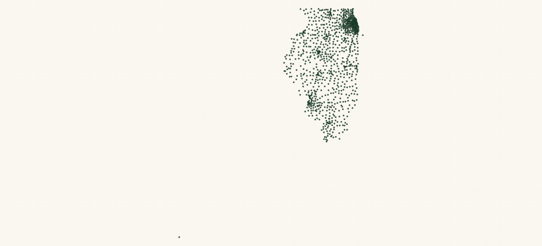 Map of where the Illinois Healthcare Organizations are