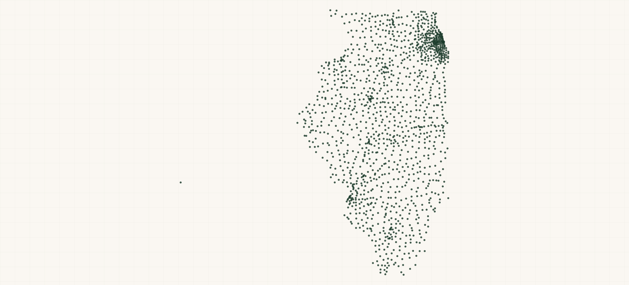 Map of where the Illinois Nonprofits are