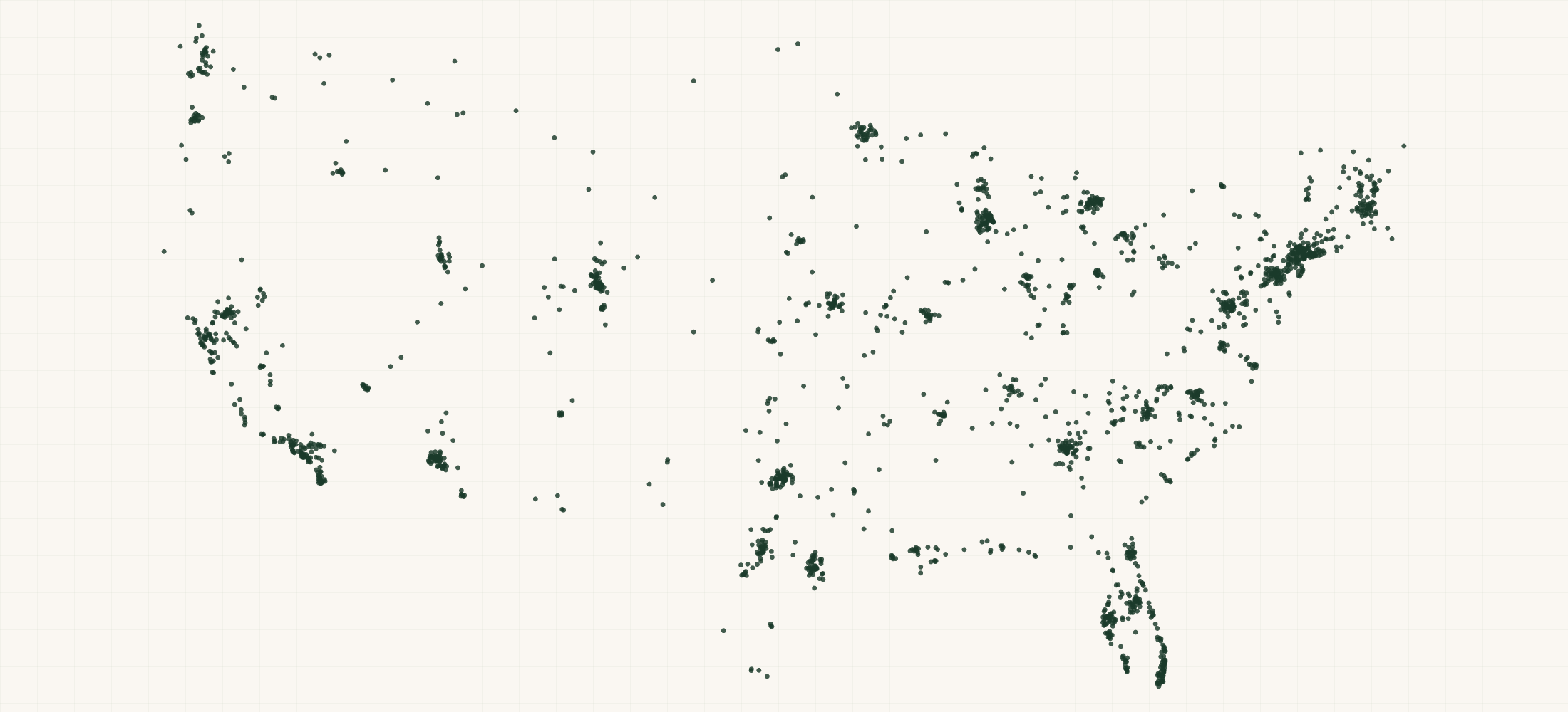 Map of where the Image Skincare Retailers are