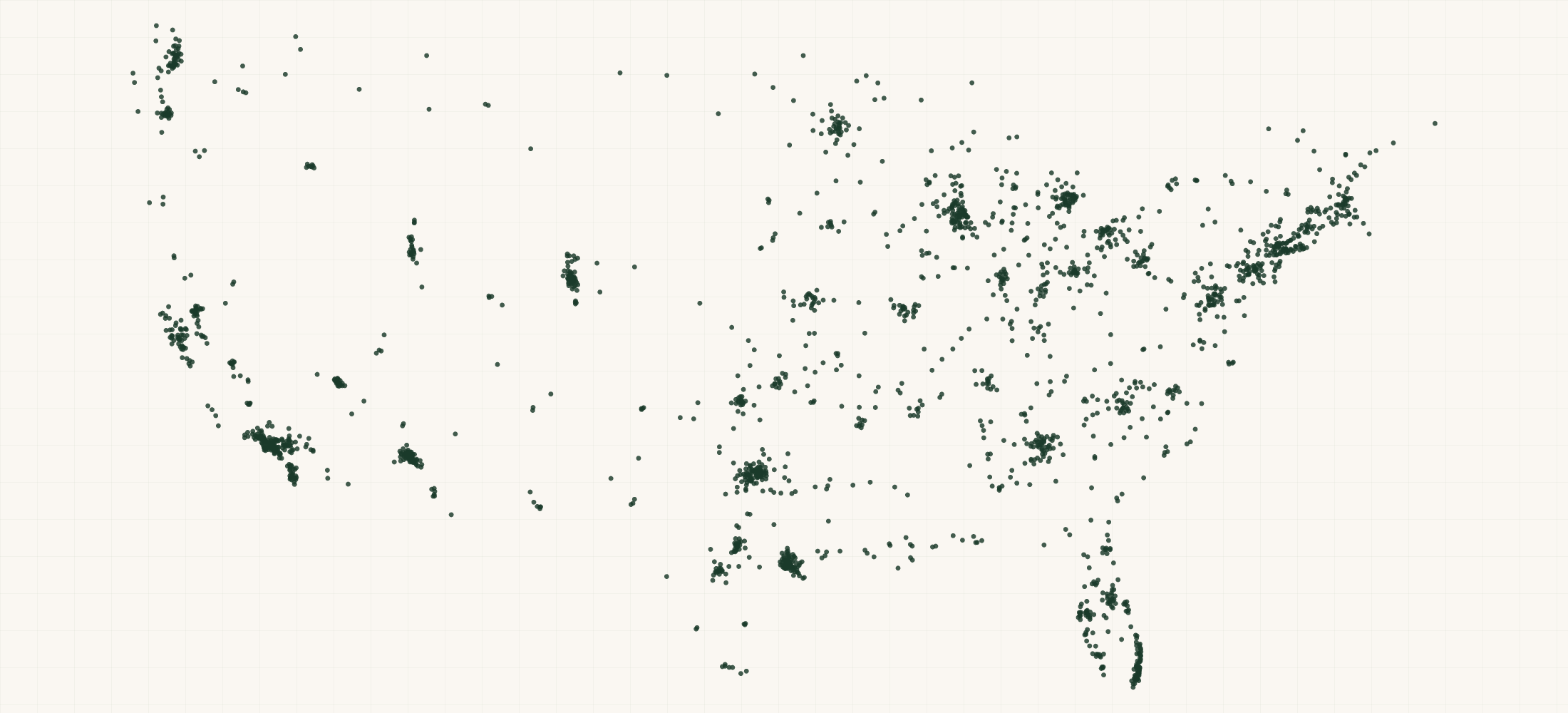 Map of where the Independent Garage Door Companies are