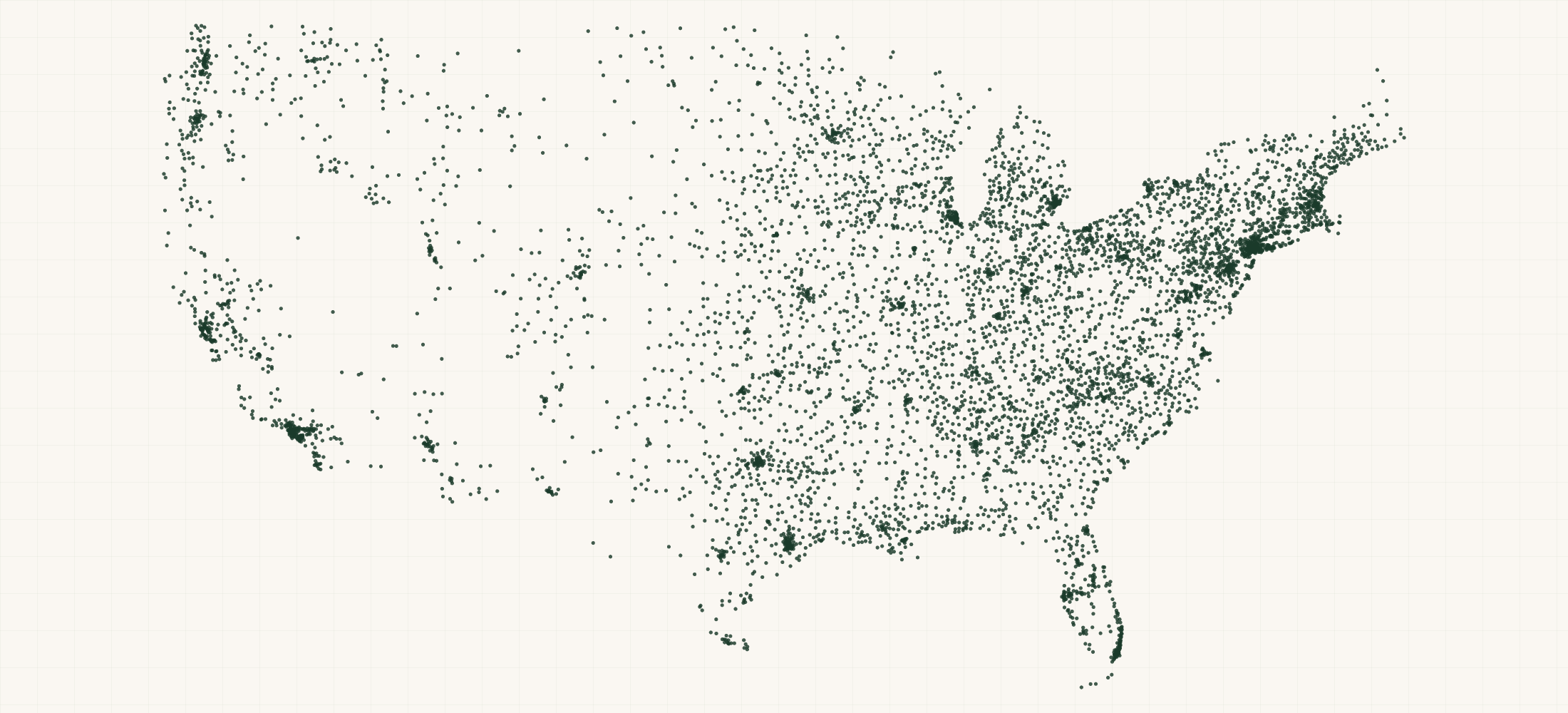Map of where the Independent Hardware Stores & Lumber Yards are