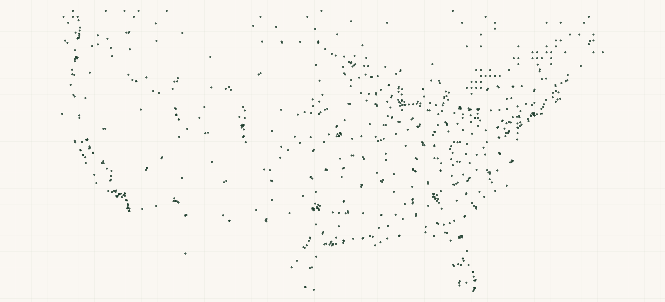Map of where the J.W. Speaker Retailers are