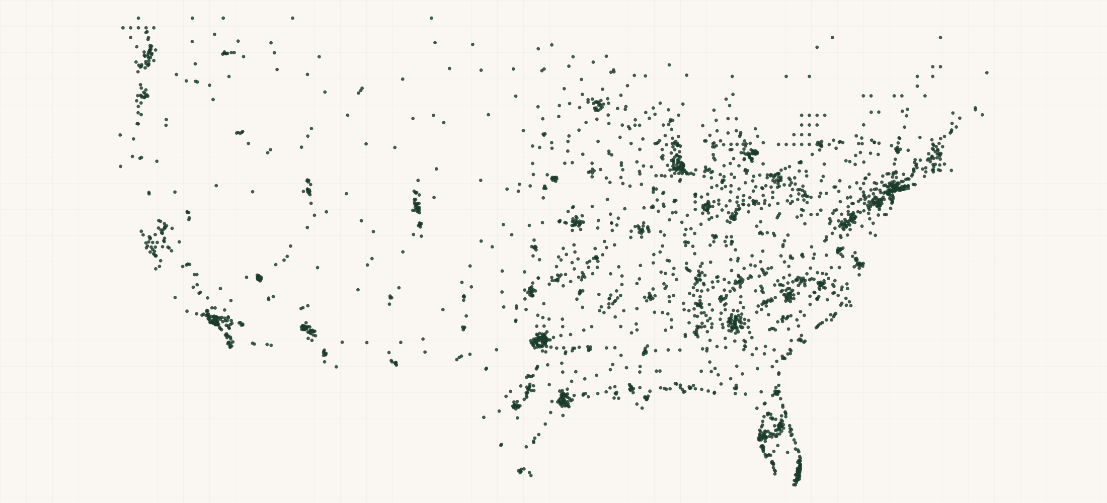 Map of where the Jacked Factory Retailers are