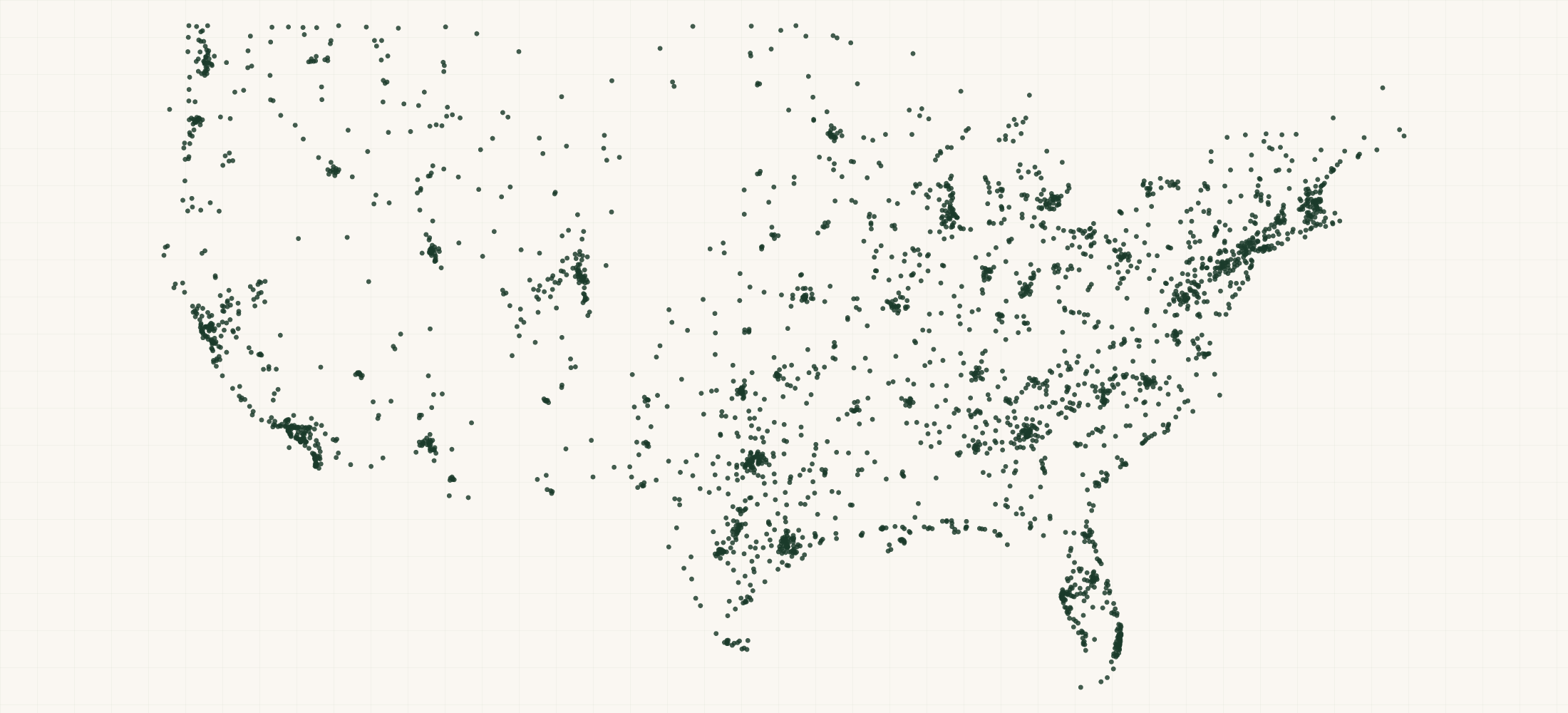 Map of where the Jewelry, Watches & Accessories Brand Retailers are
