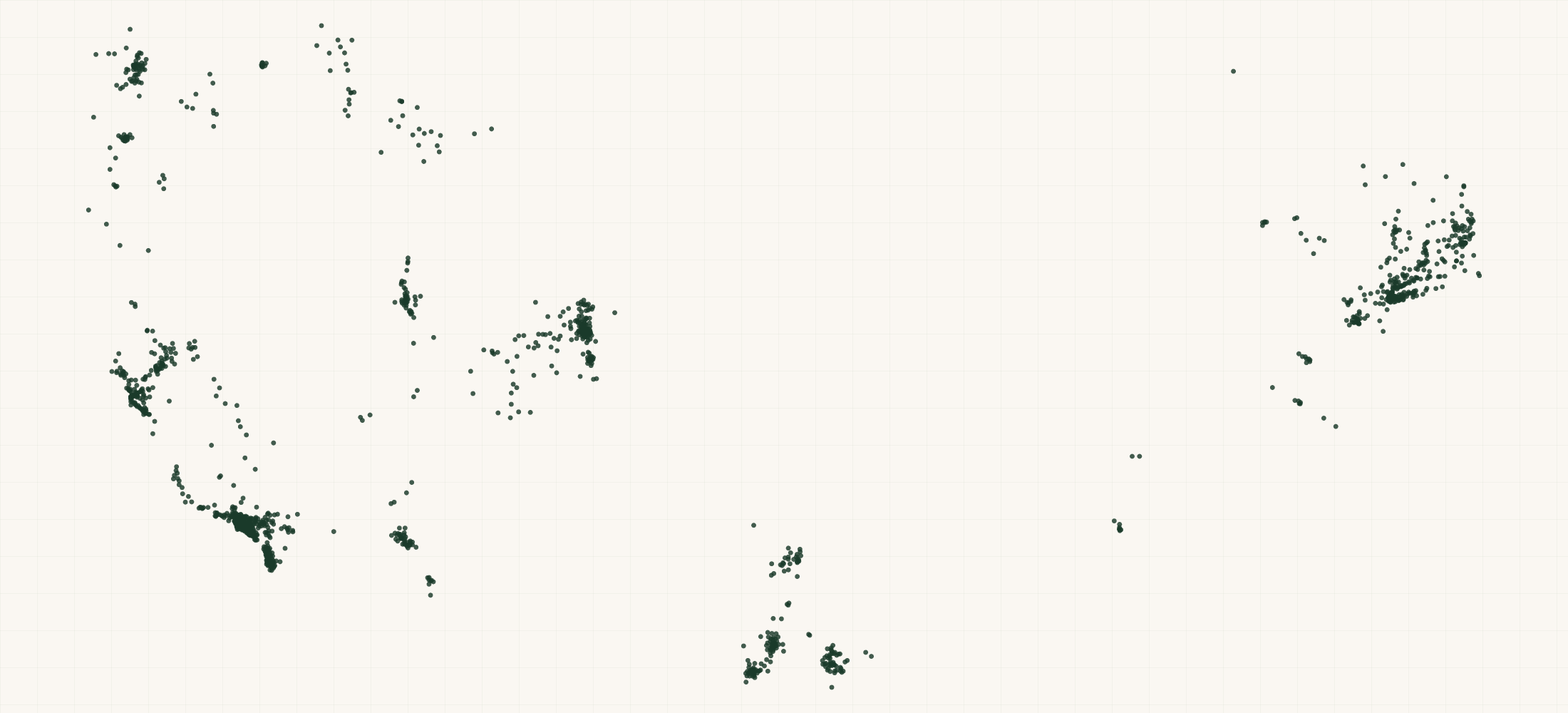 Map of where the Jiant Retailers are