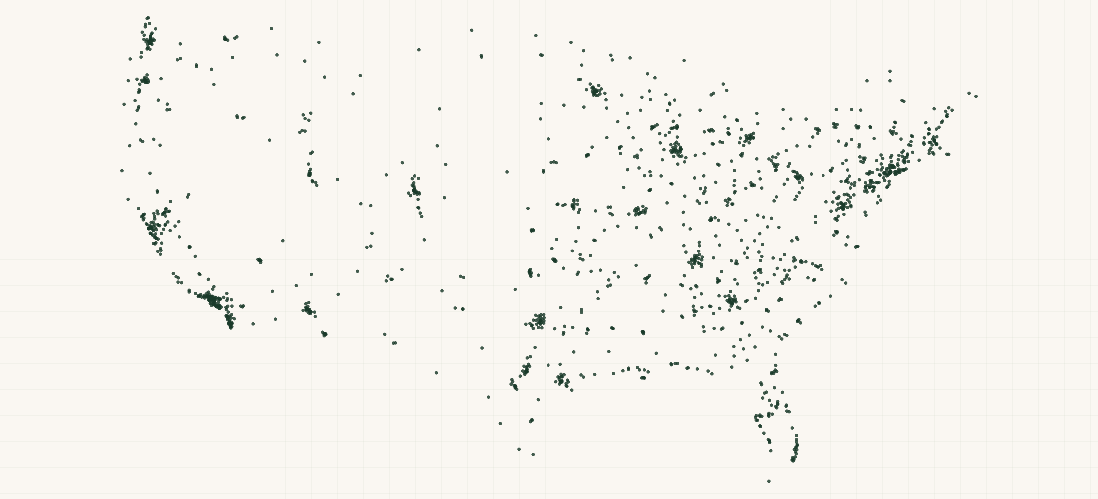 Map of where the Jim Dunlop Retailers are