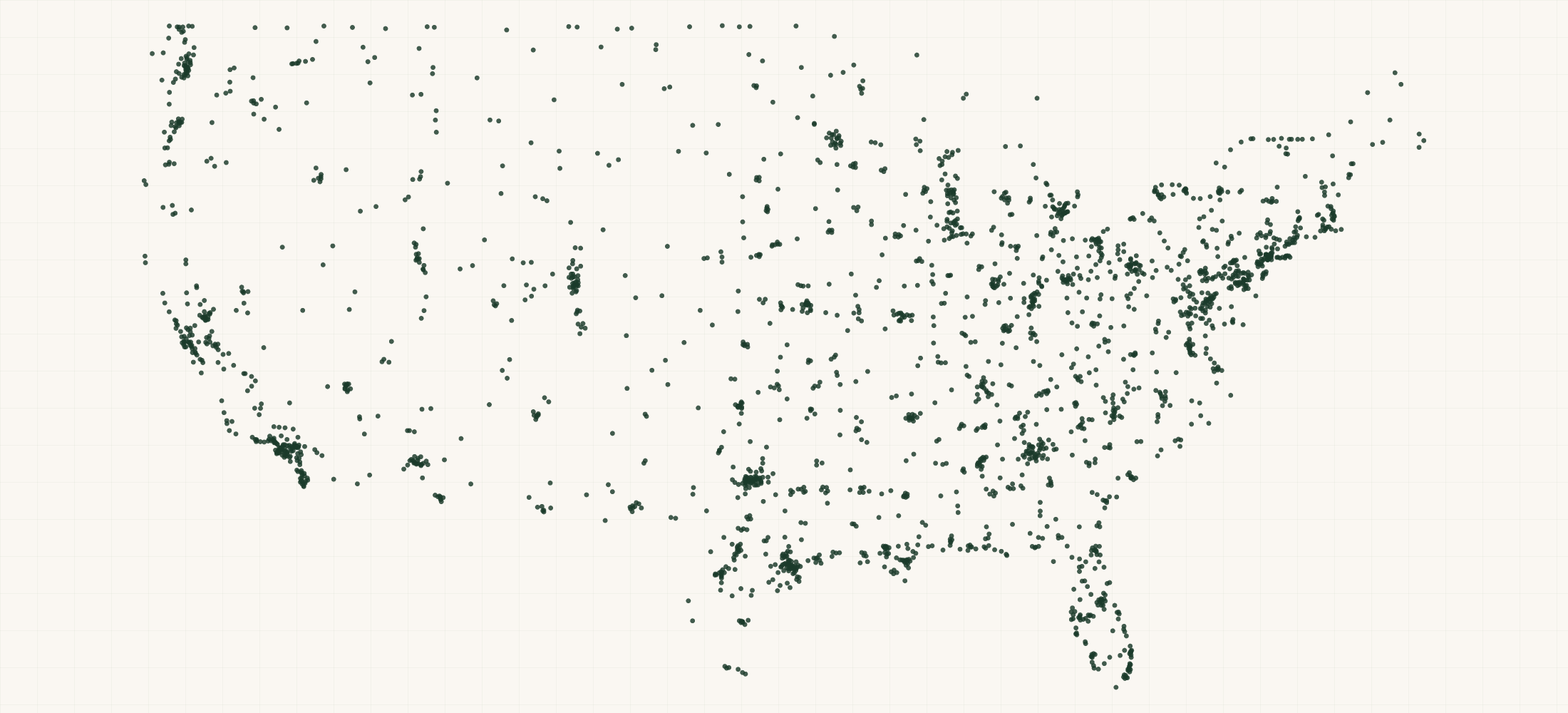 Map of where the JLG Dealers are