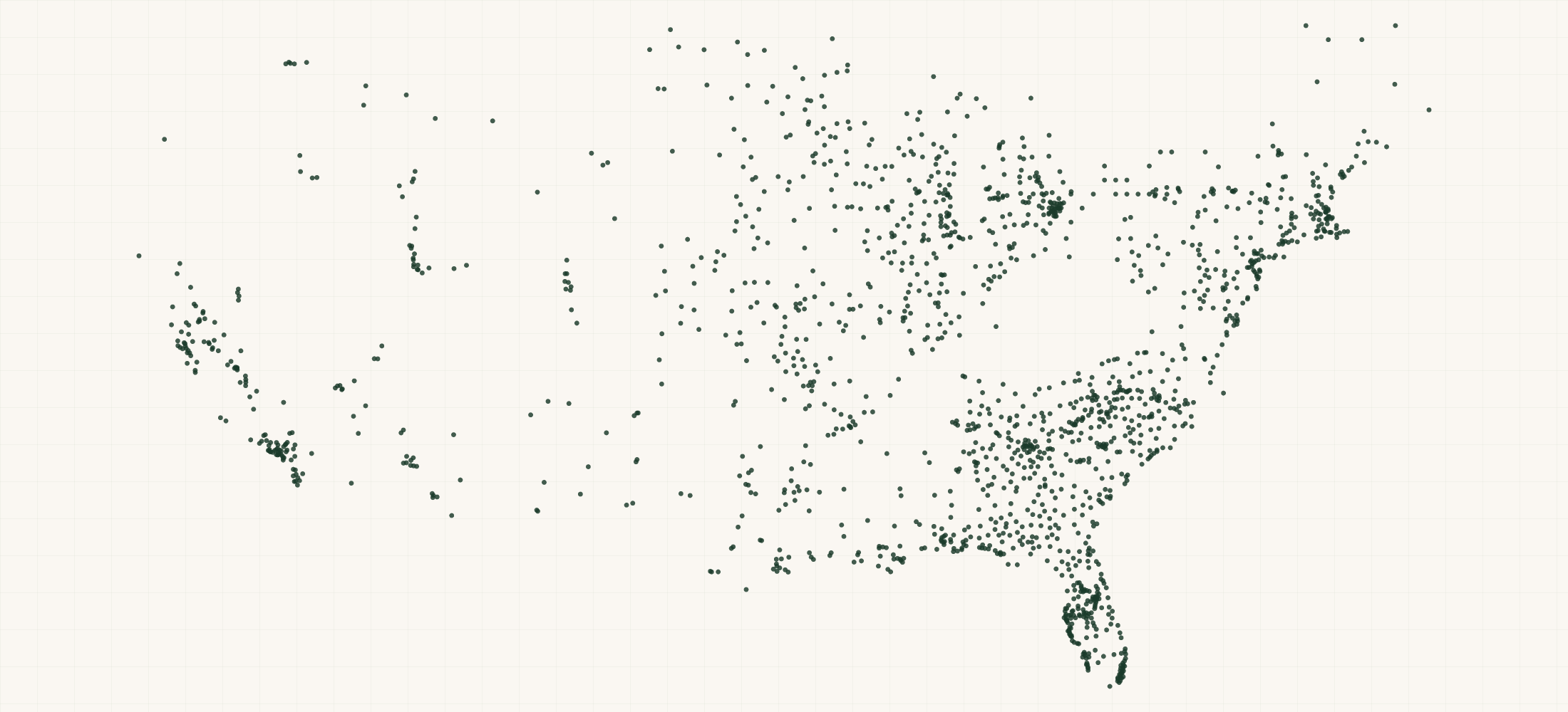Map of where the Jofran Retailers are