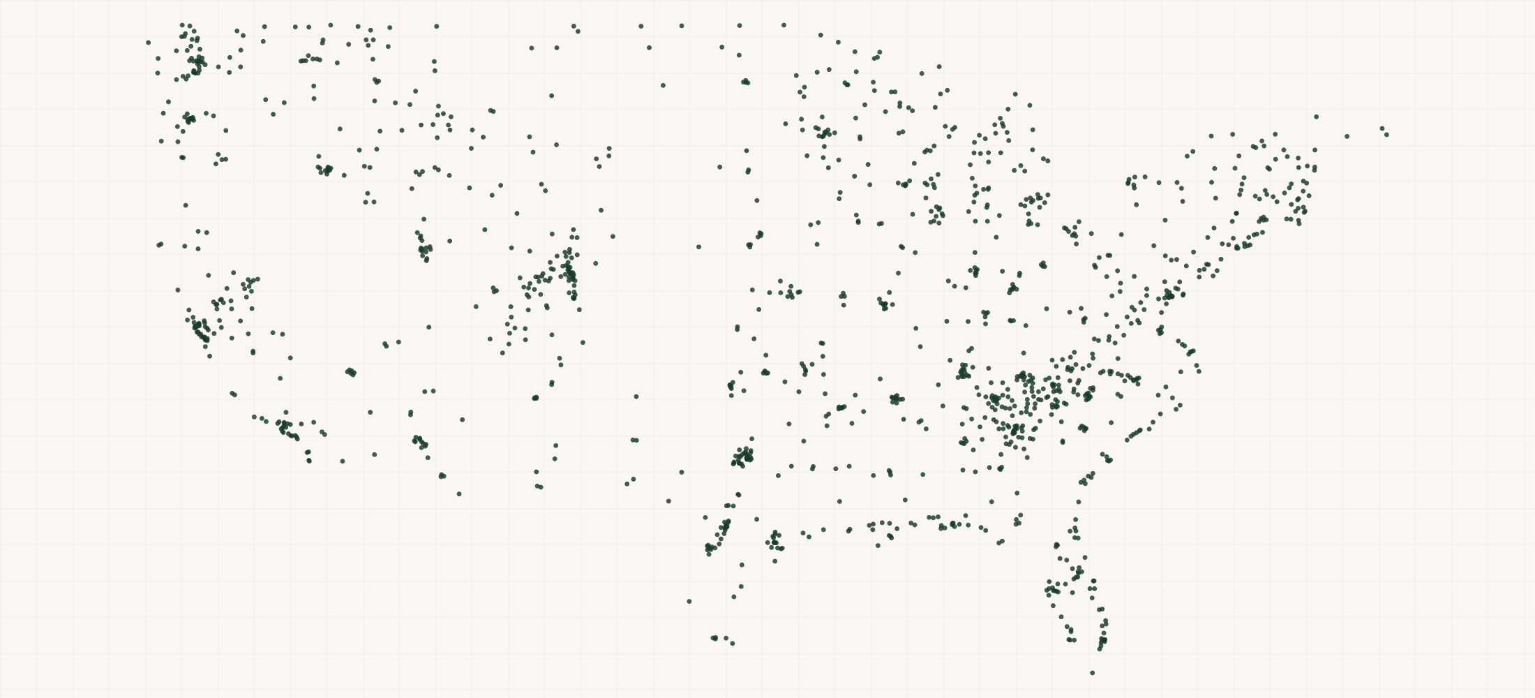 Map of where the KAVU Retailers are