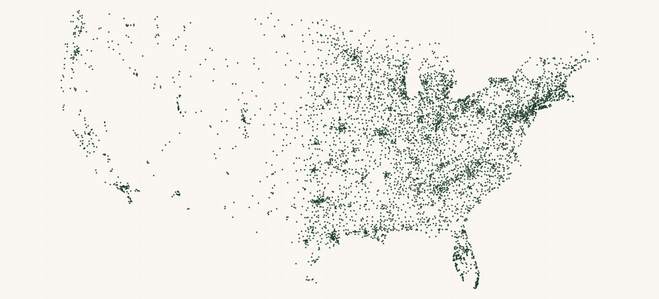 Map of where the Kawasaki Engines Dealers are