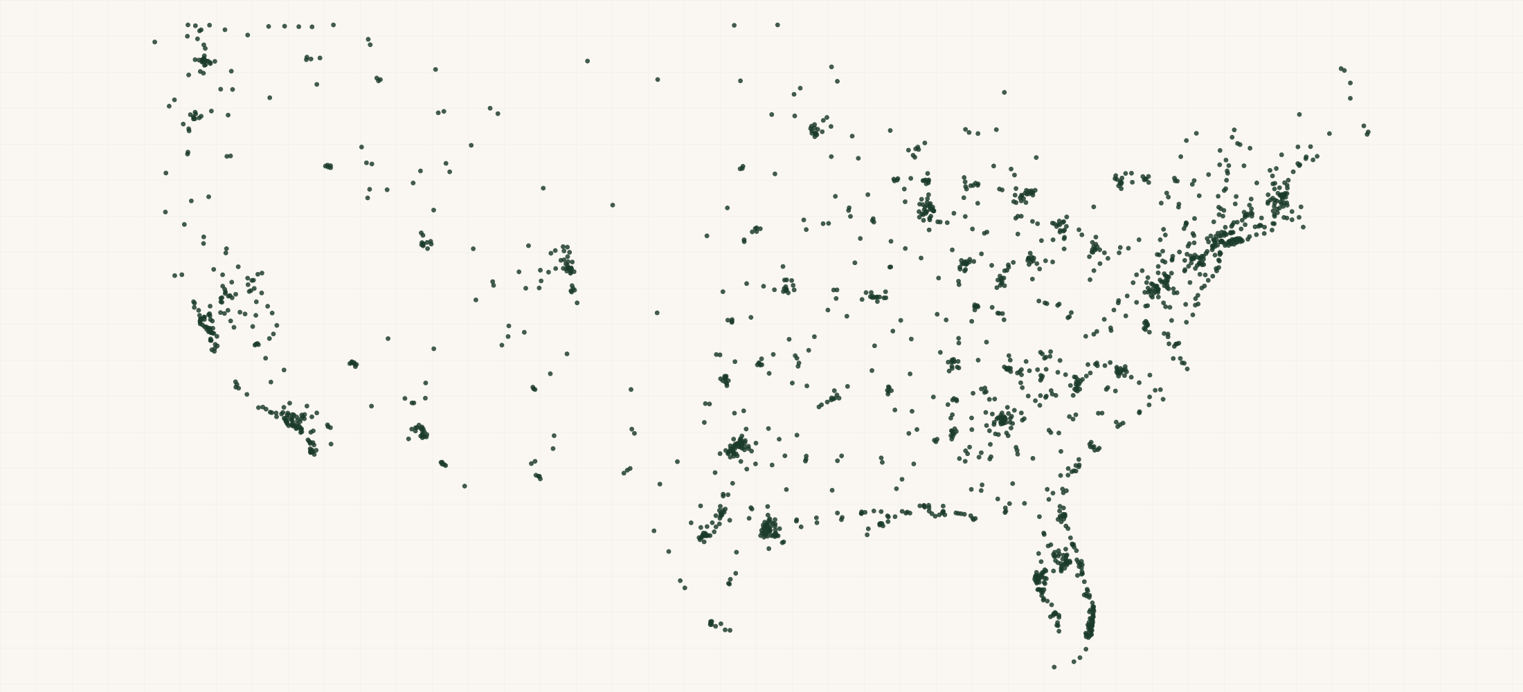 Map of where the Knockaround Retailers are