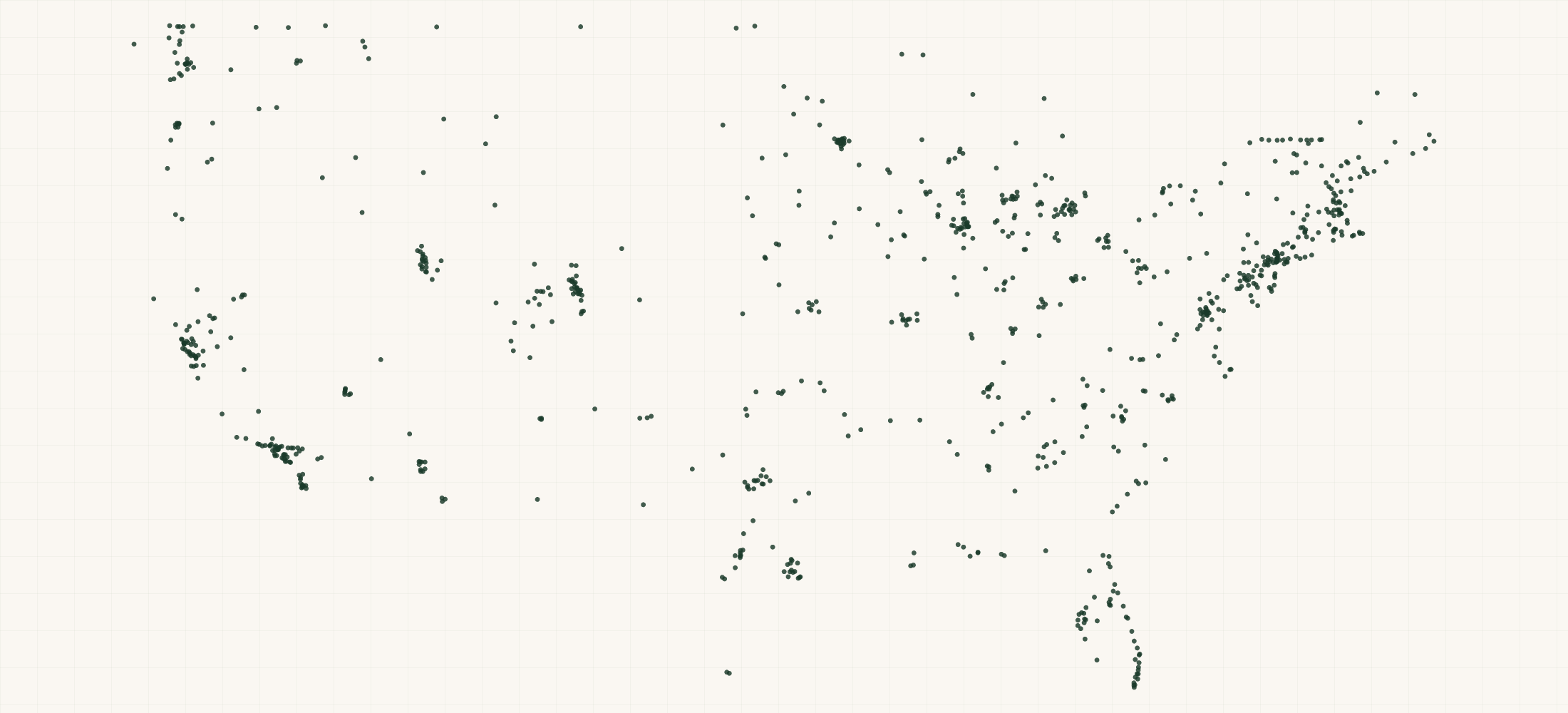 Map of where the Knog Retailers are