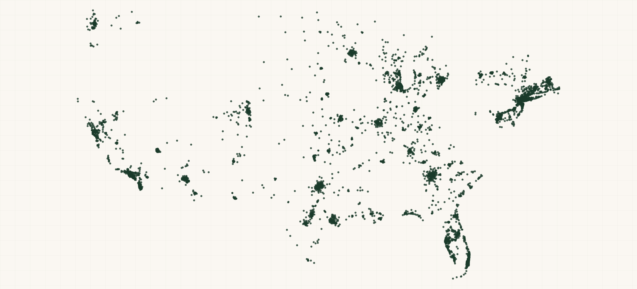 Map of where the Komos Retailers are