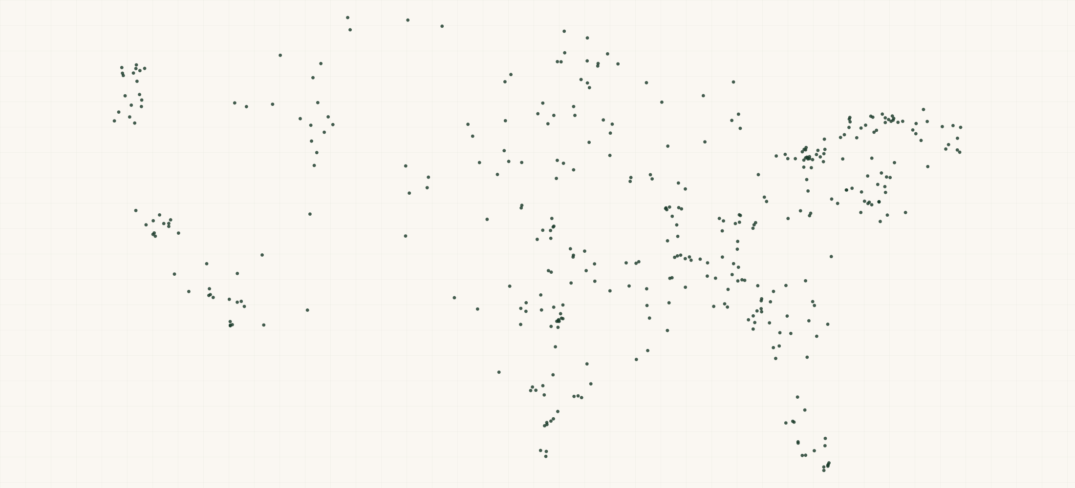 Map of where the Krème Retailers are