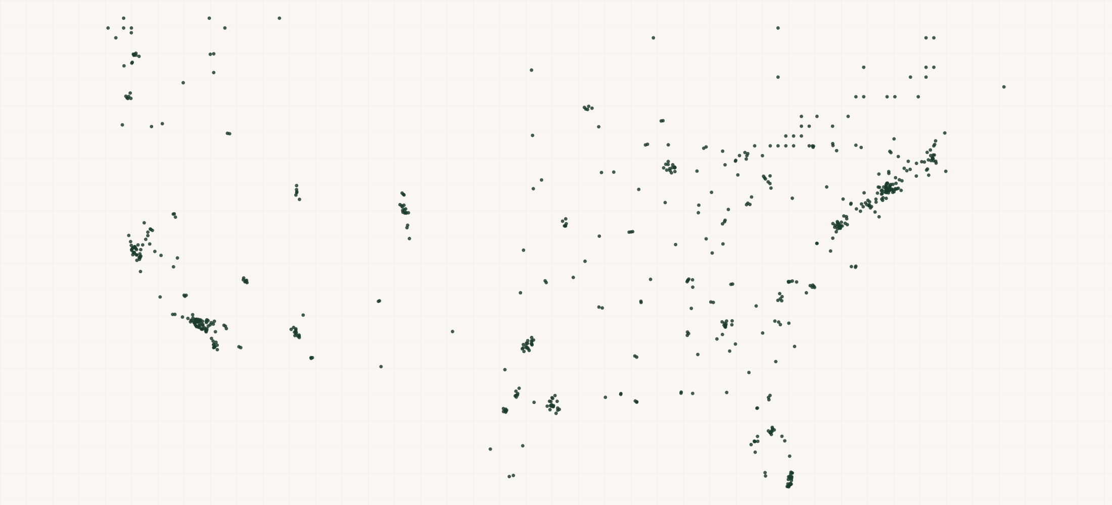 Map of where the Kulfi Beauty Retailers are