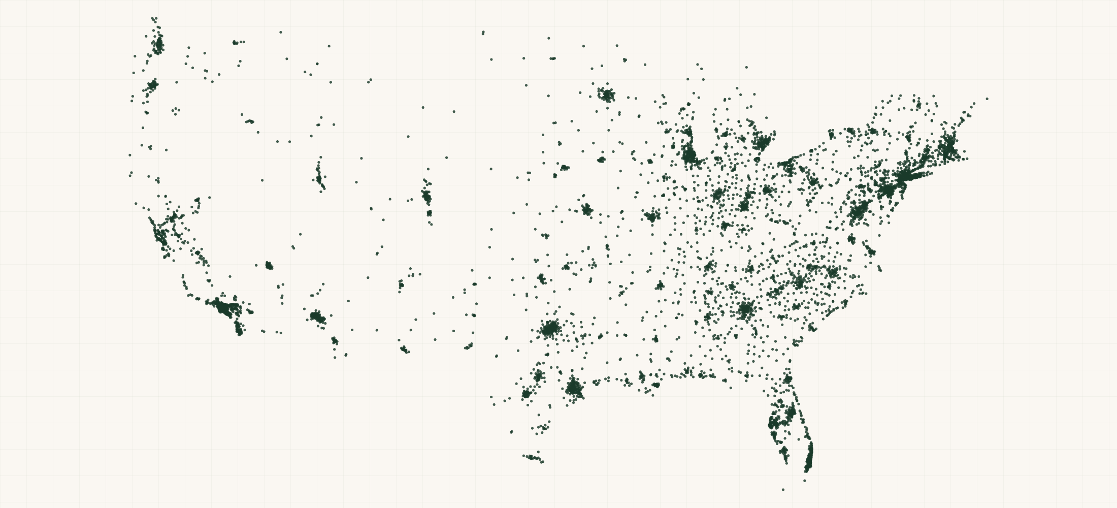 Map of where the L.A. Girl Retailers are