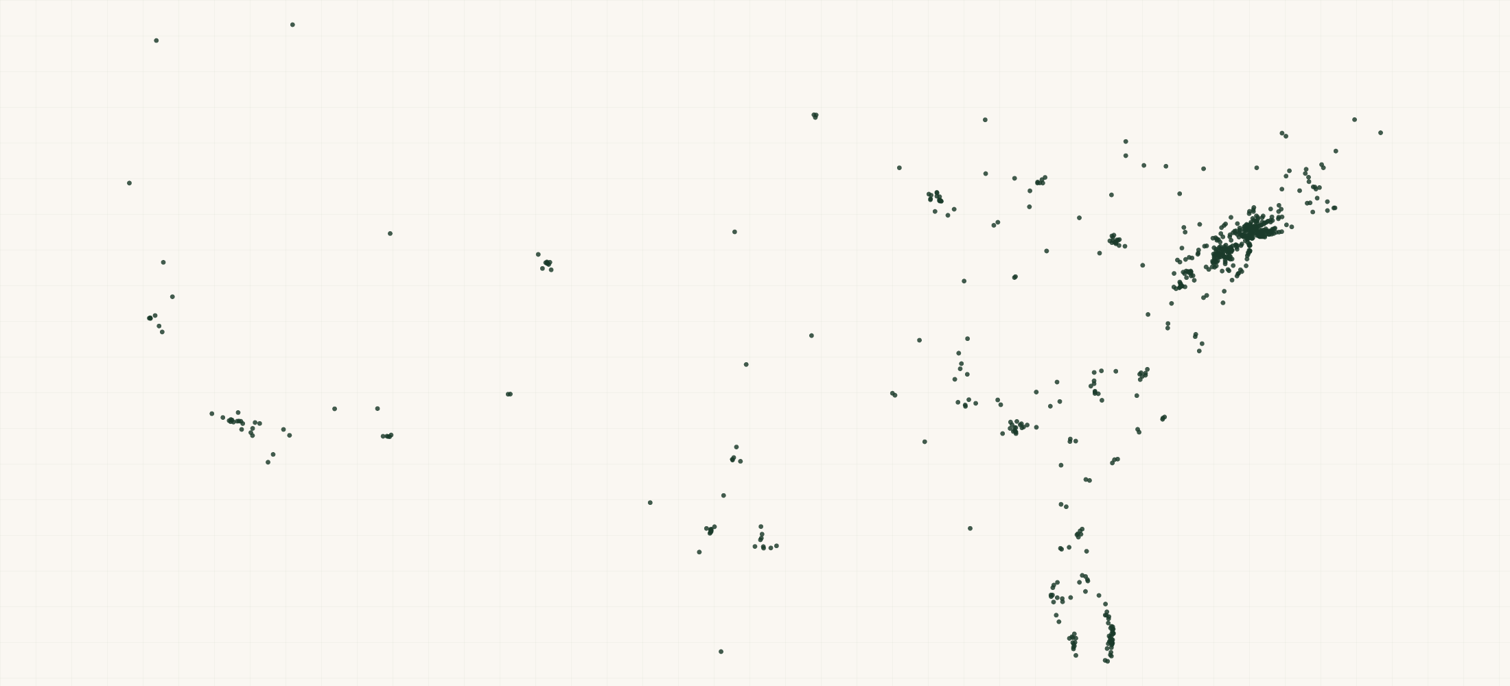 Map of where the Lasio Retailers are