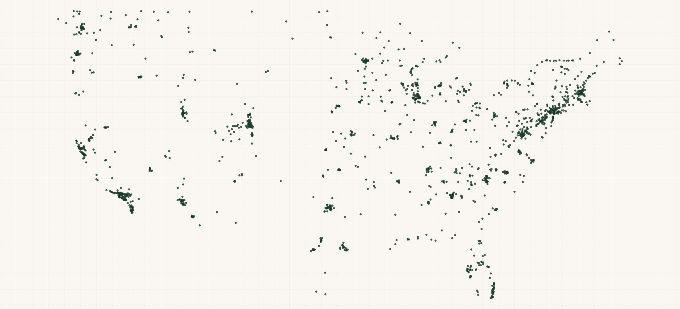 Map of where the Lazer Retailers are