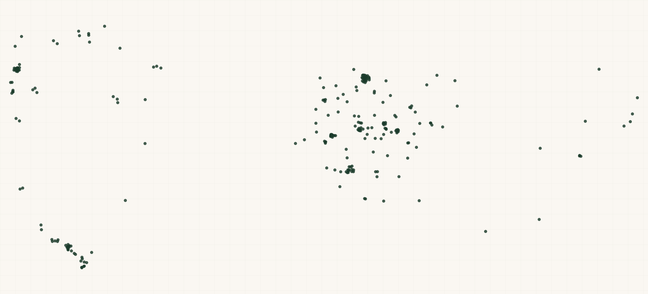 Map of where the Leaven Foods Retailers are