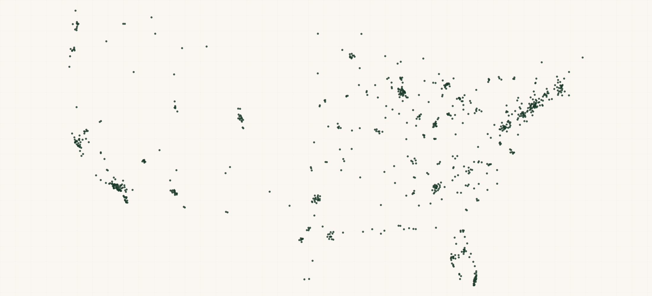 Map of where the Lens Crafters Locations are