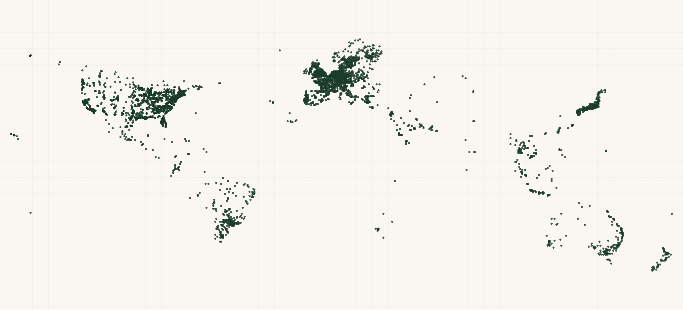 Map of where the Les Mills Retailers are
