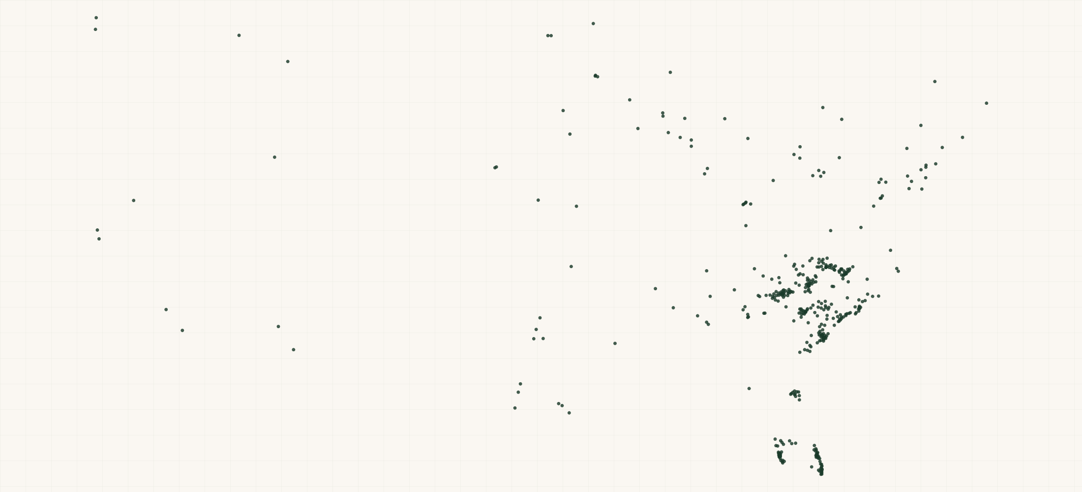 Map of where the Levity Retailers are