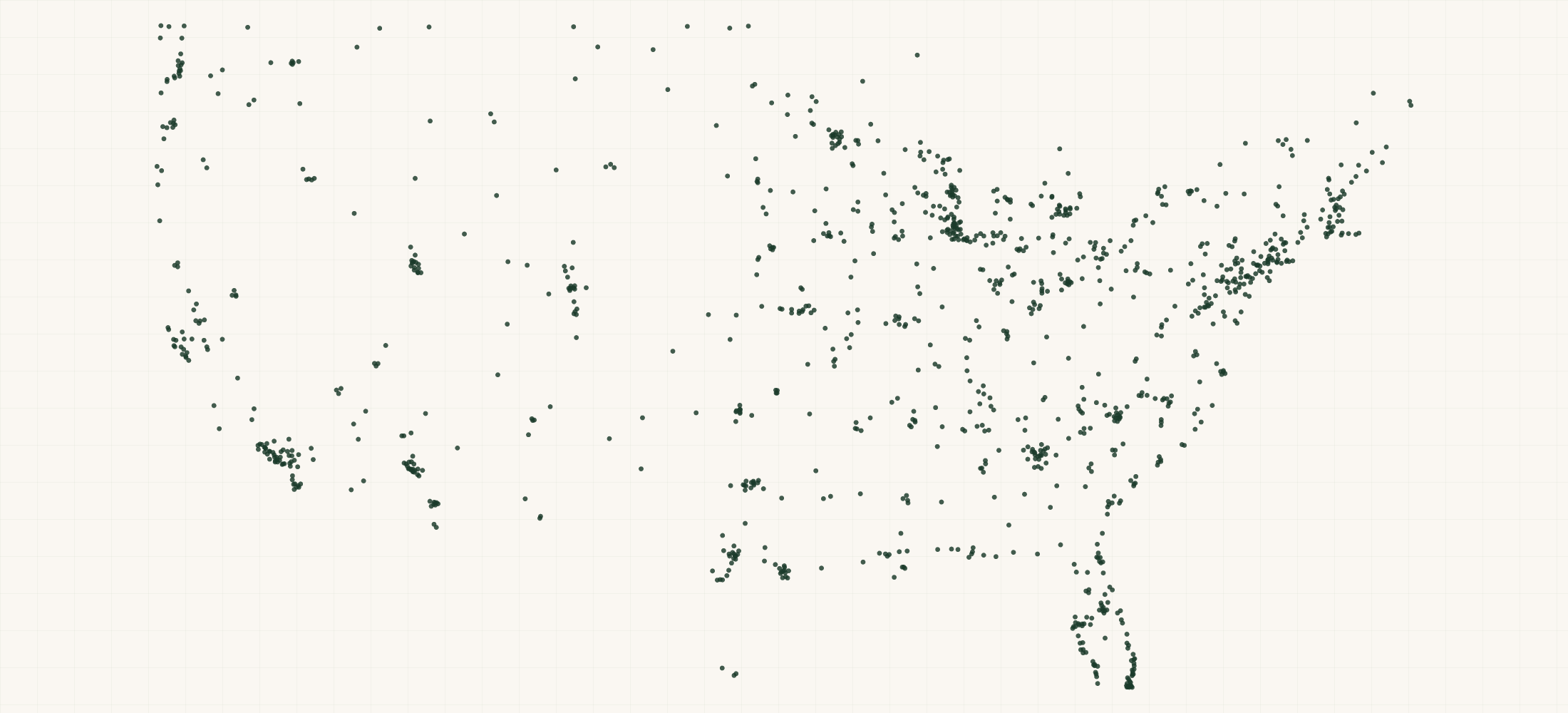 Map of where the LiftMaster Dealers are