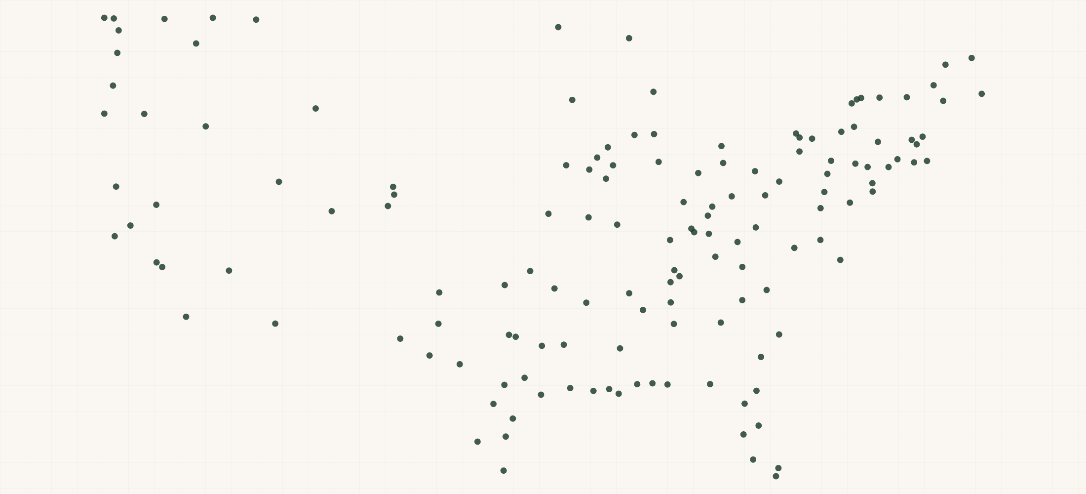 Map of where the Link-Belt Excavator Dealers are