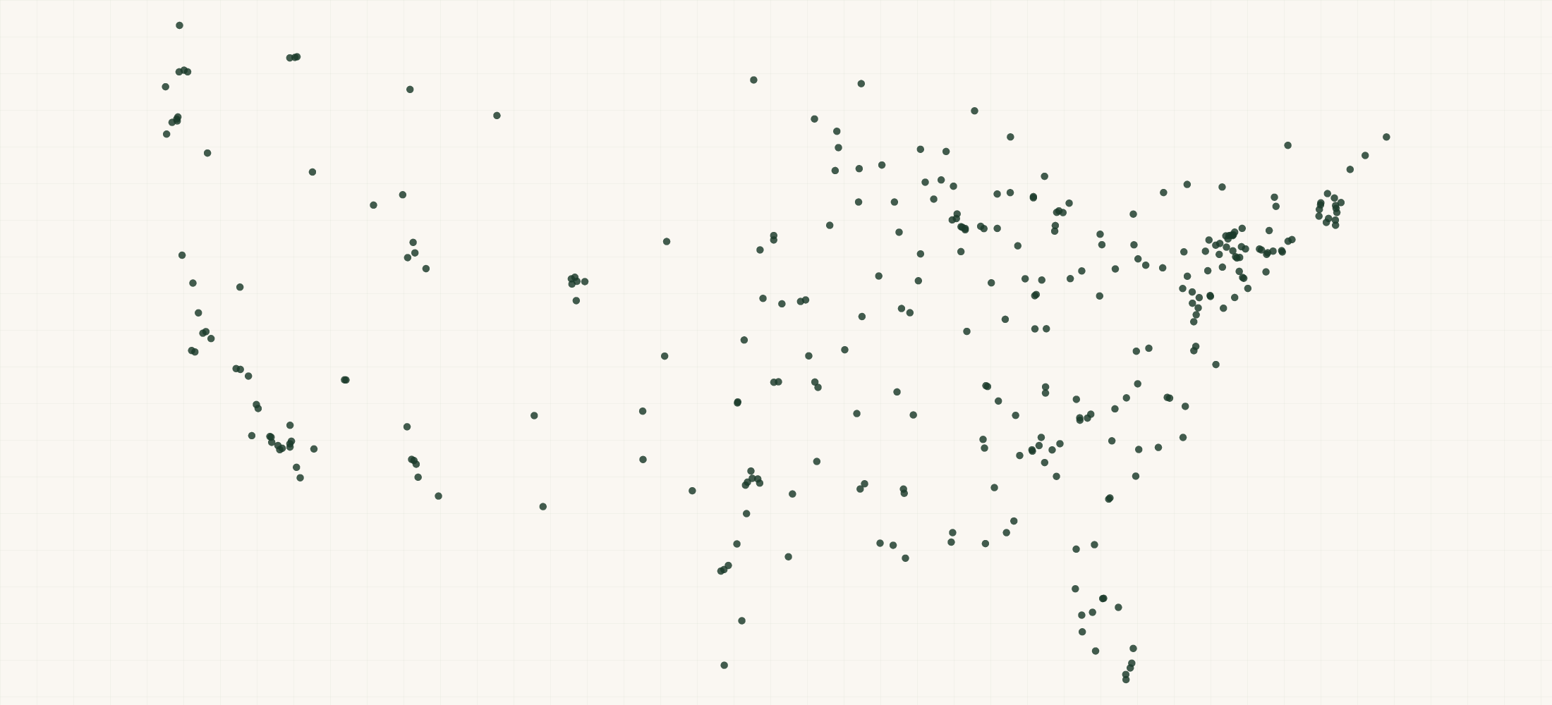 Map of where the LKQ (FinishMaster) Locations are