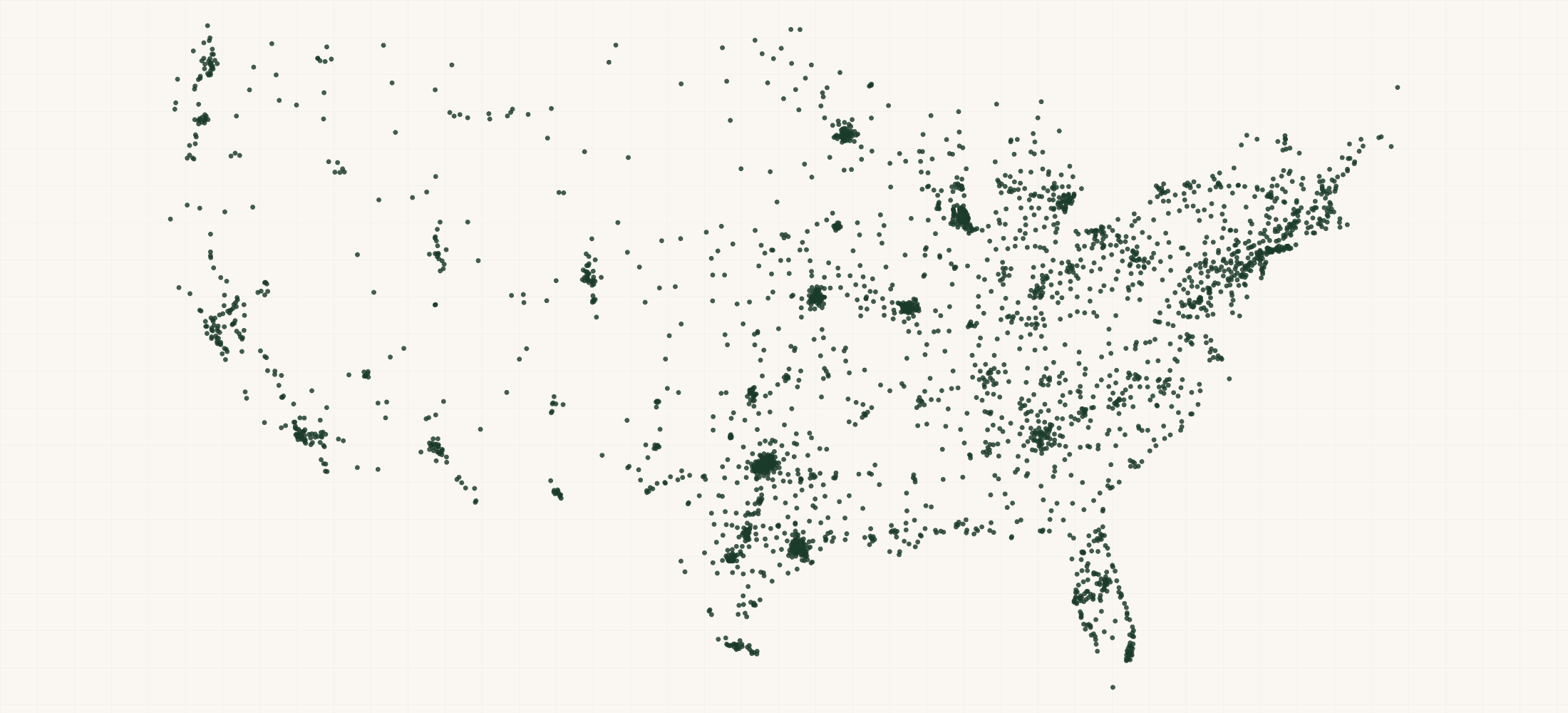 Map of where the Low and Slow Snacks Retailers are