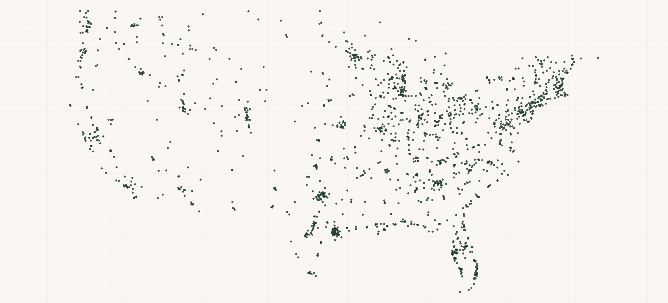 Map of where the Lurenet Retailers are