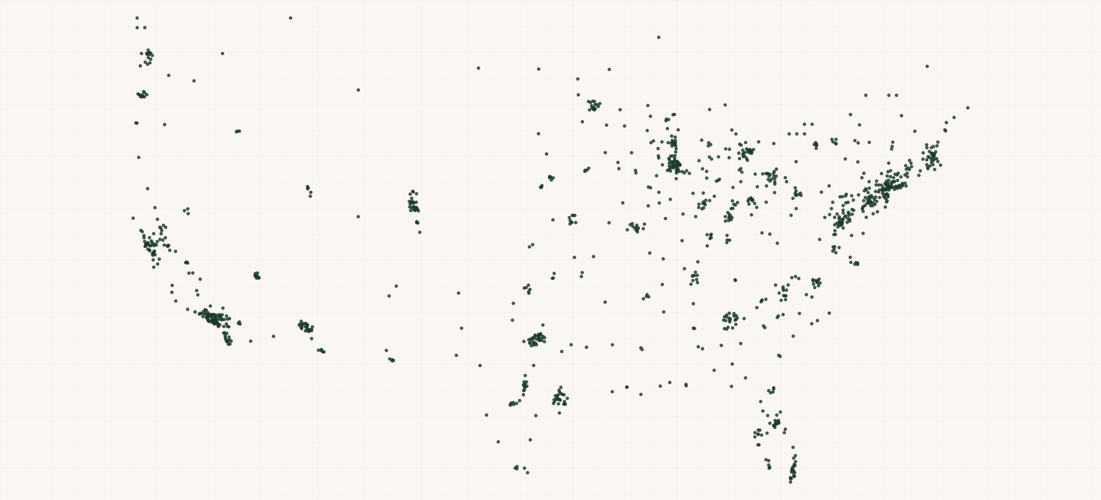Map of where the LYS Beauty Retailers are