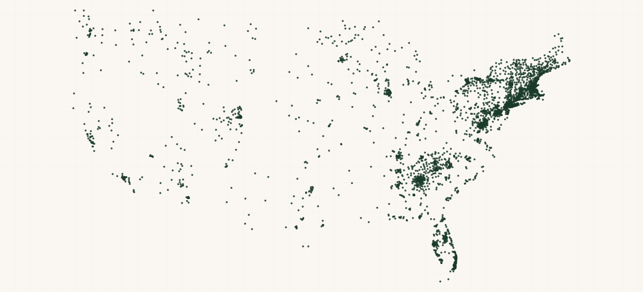 Map of where the Mad Gab's Retailers are