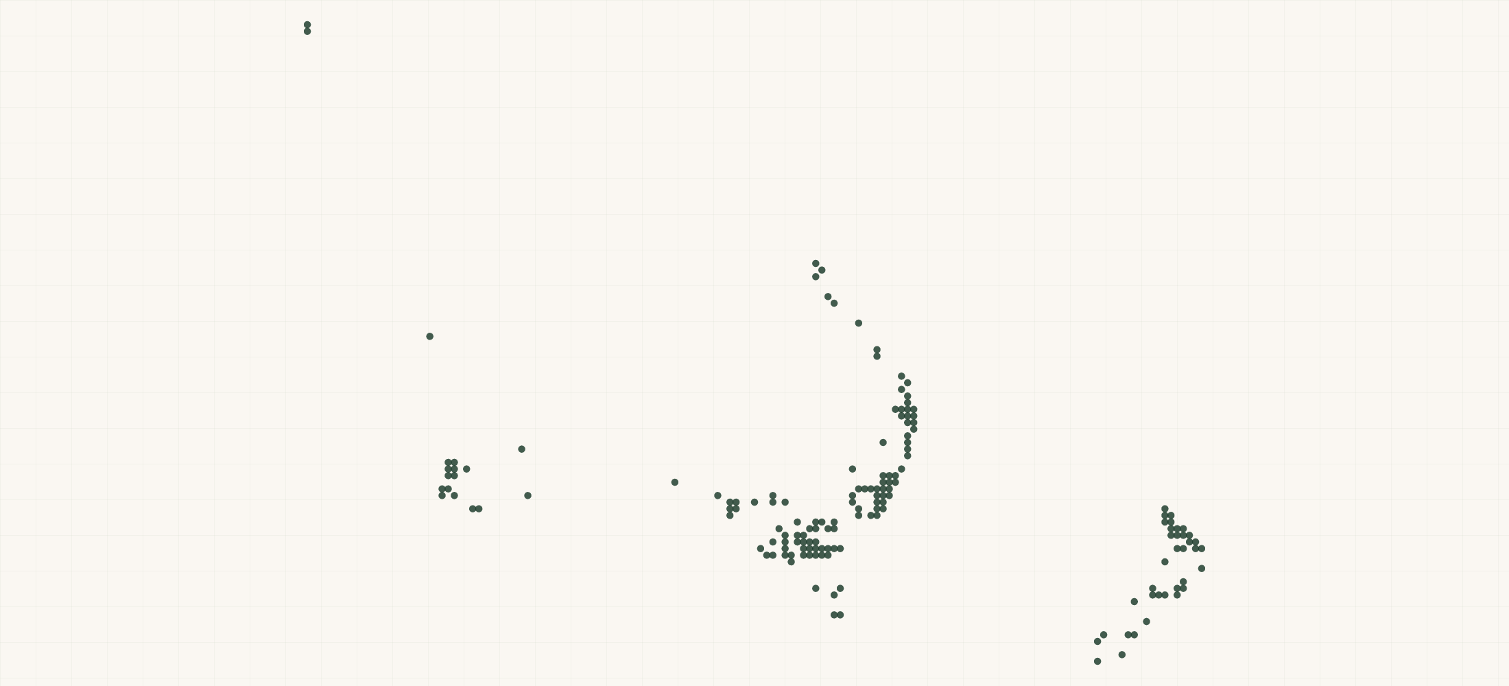 Map of where the Madame Tiger Retailers are