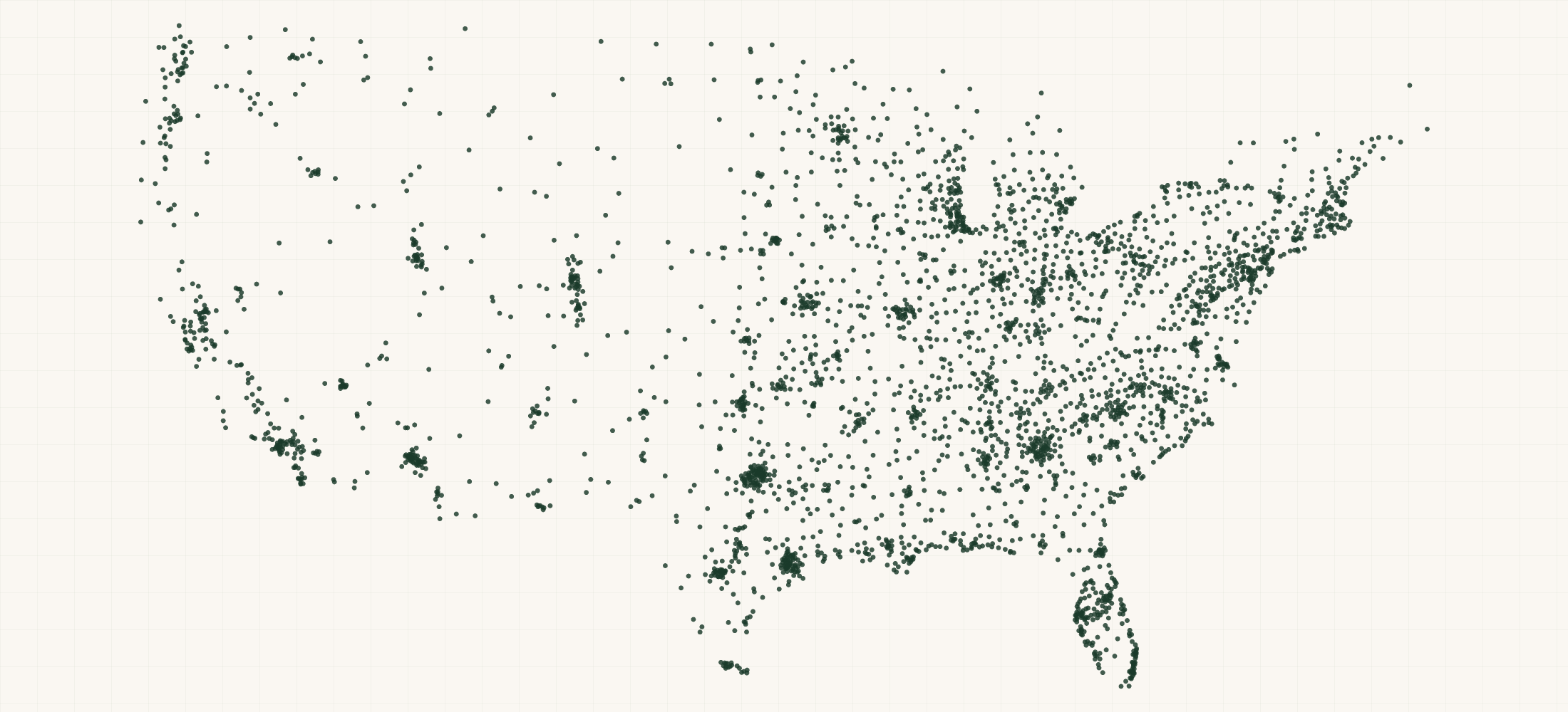 Map of where the Made to Aid Retailers are