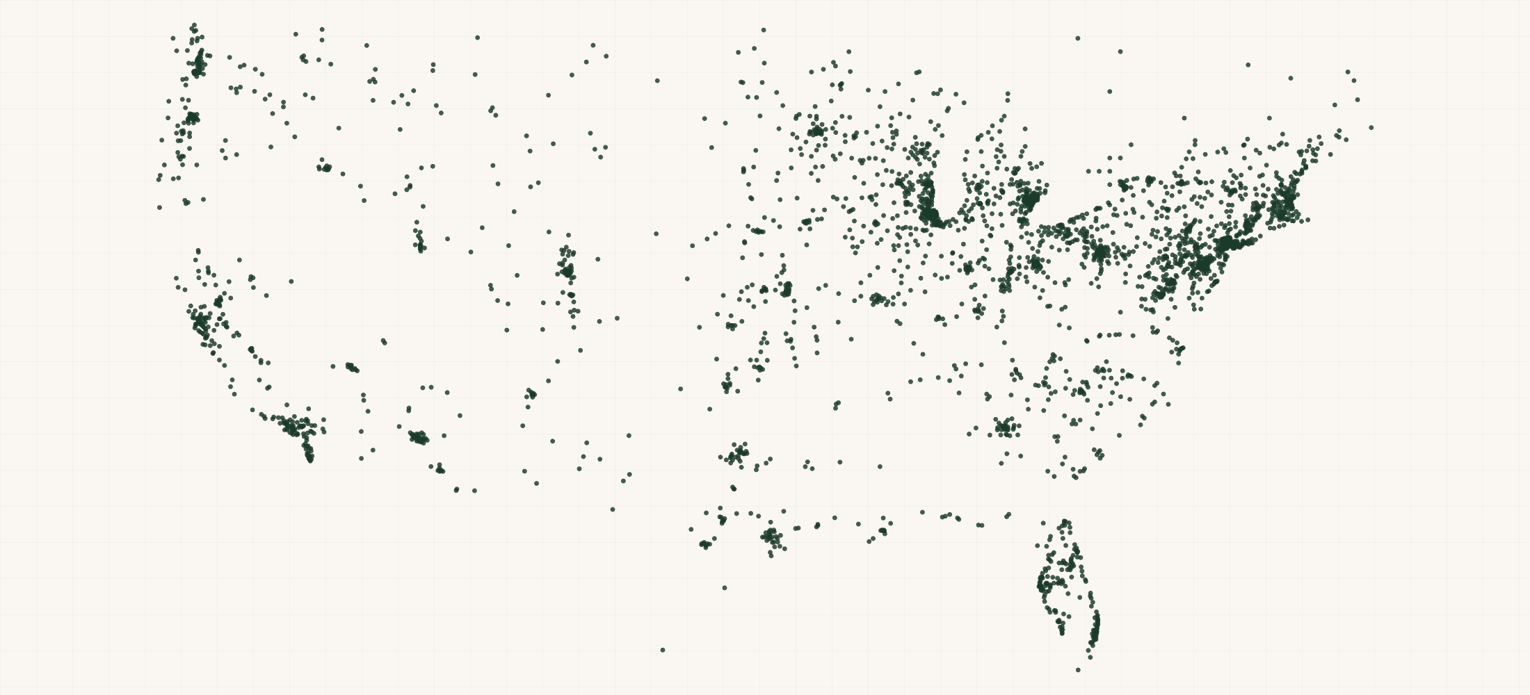 Map of where the Madelyn Pendants Retailers are