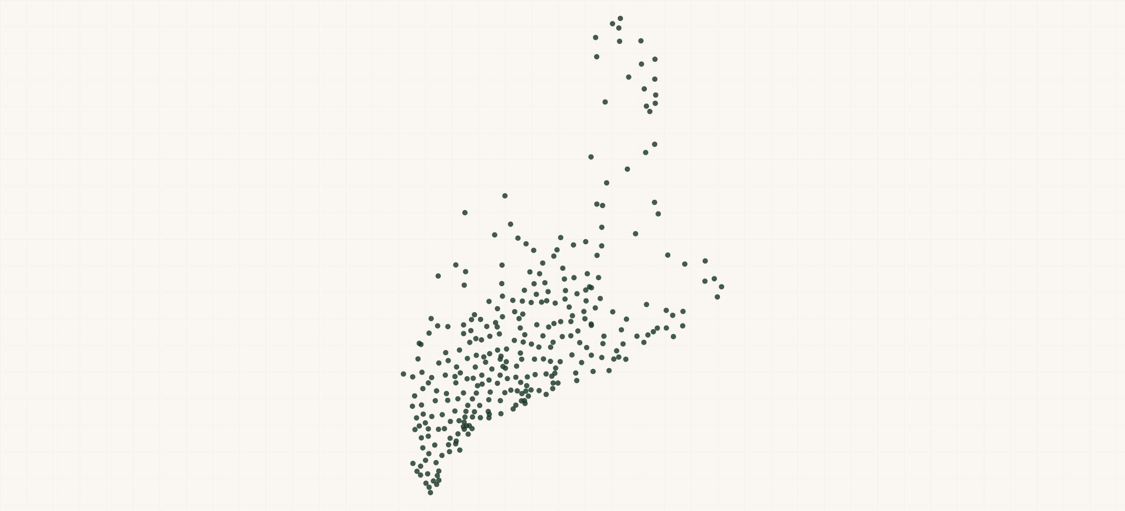 Map of where the Maine Federal Contractors are
