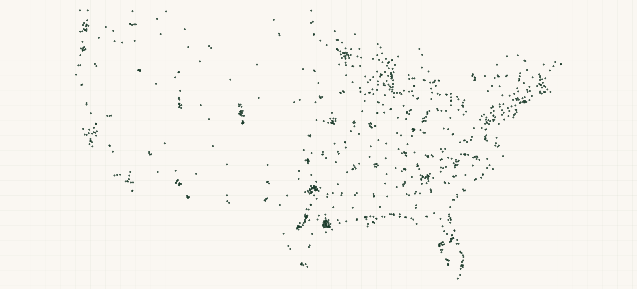 Map of where the Malone Retailers are